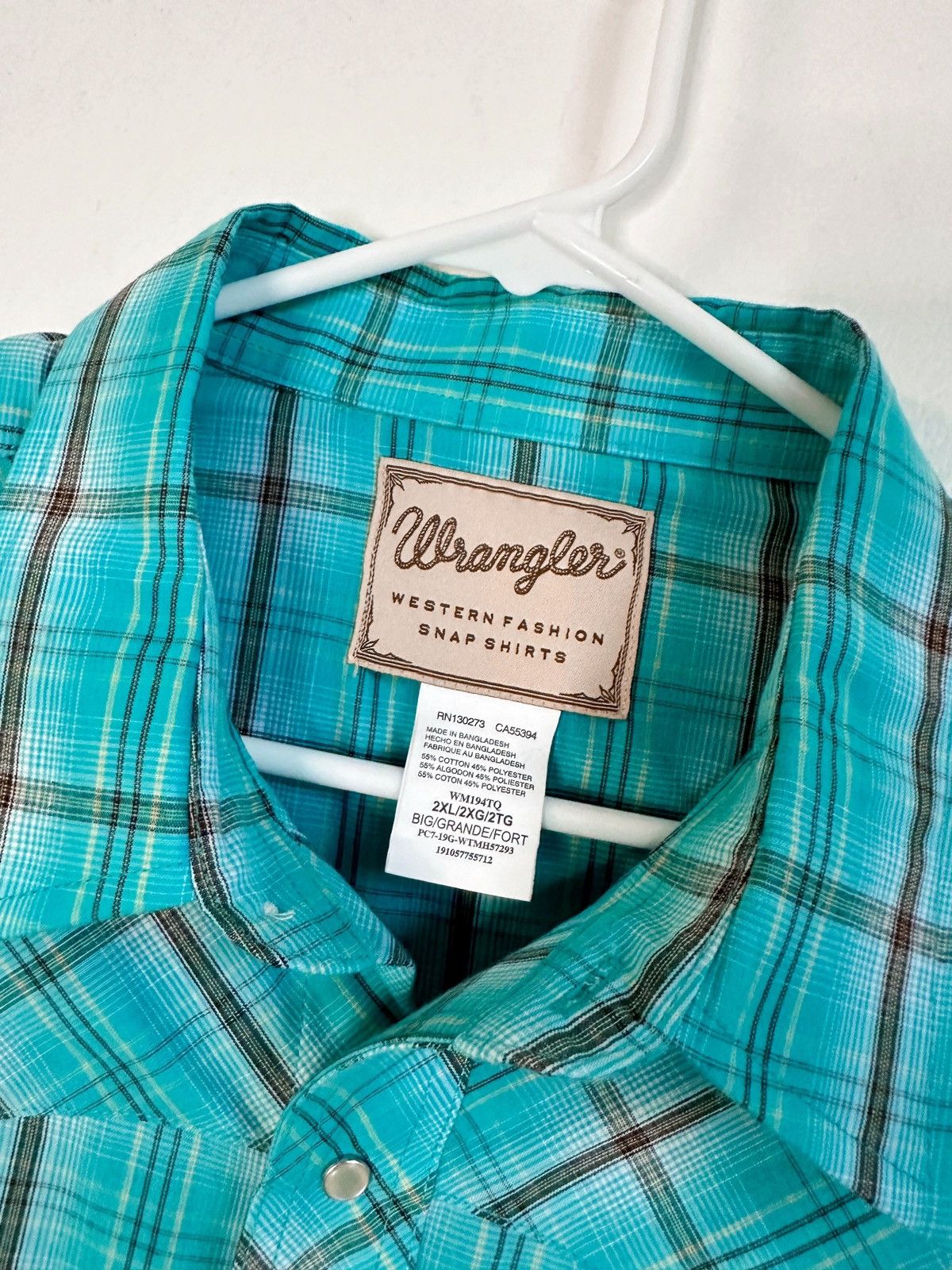 Wrangler Wrangler Western Men’s Pearl Snap Plaid Button Up Shirt 2XL Size US XXL / EU 58 / 5 - 5 Thumbnail