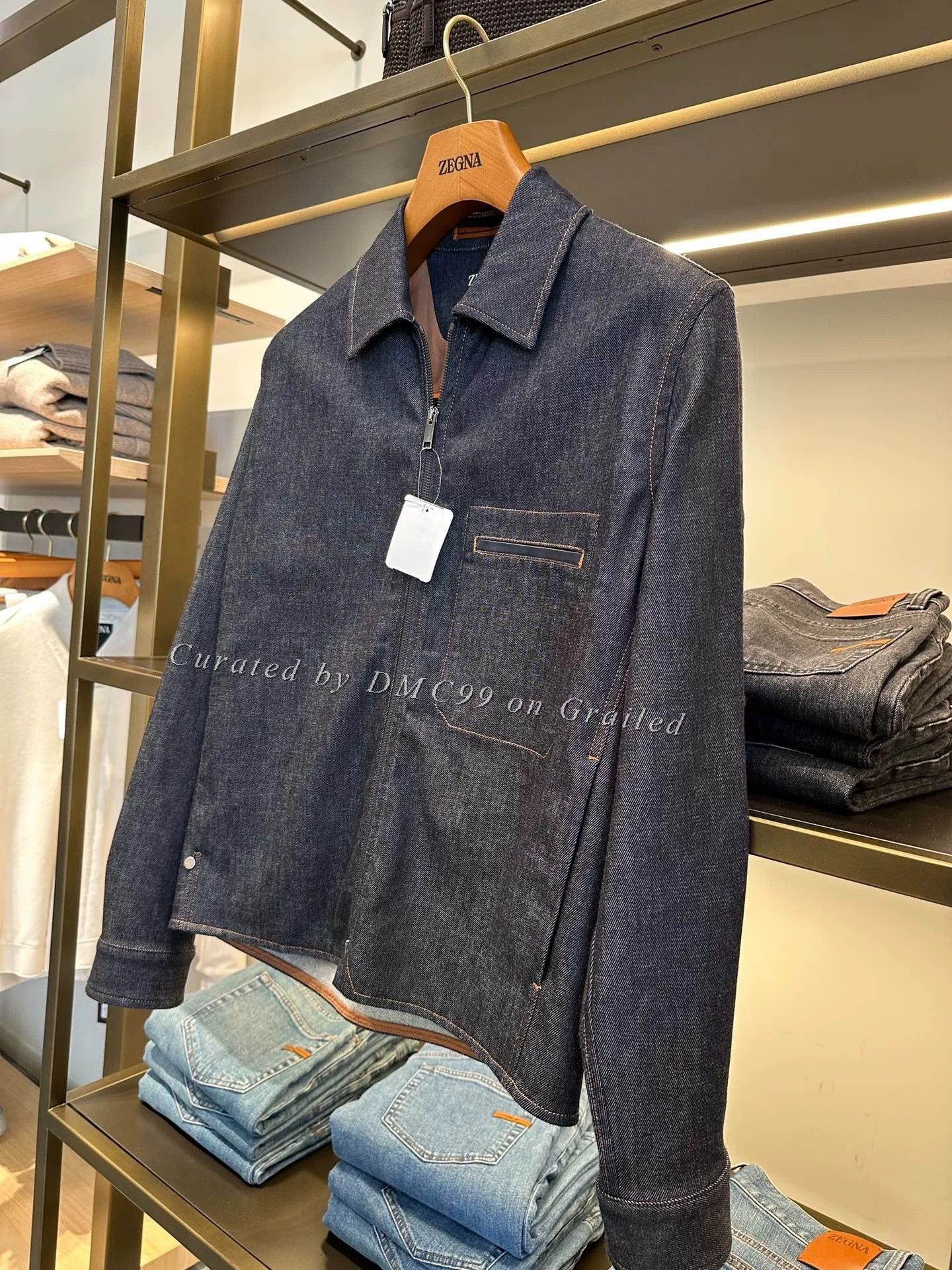 Ermenegildo Zegna Zegna Dark Blue Denim Jacket Size US XL / EU 56 / 4 - 3 Thumbnail