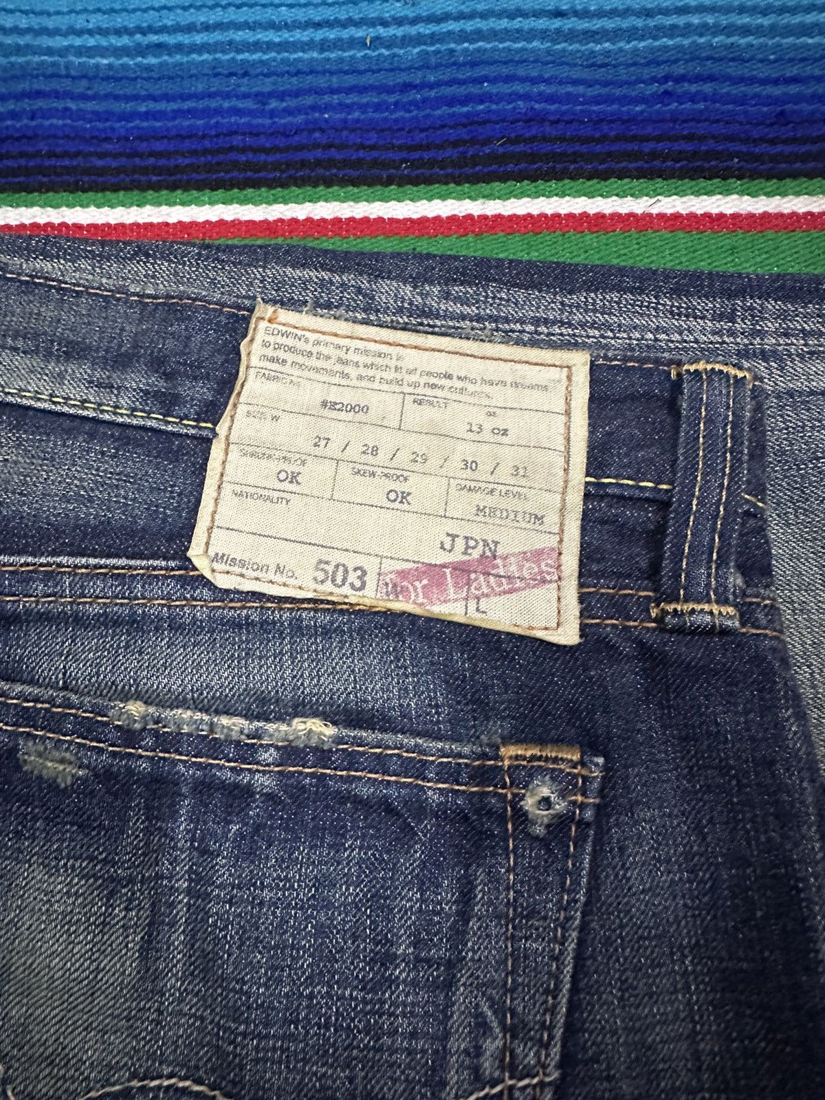 If Six Was Nine 💥Edwin💥Japanese Brand Crazy Design Edwin Lot 503💥 Size US 34 / EU 50 - 7 Thumbnail