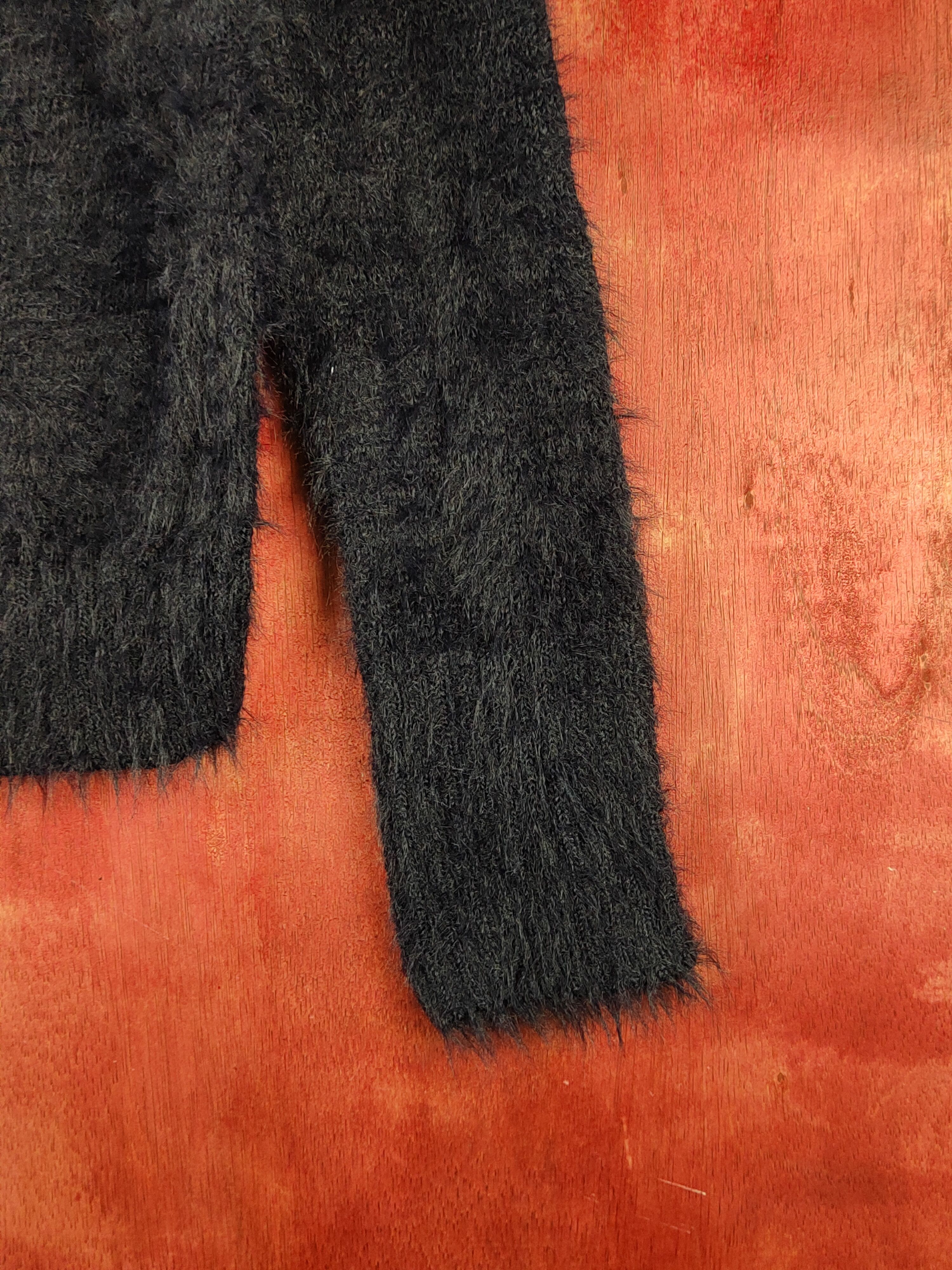 Homespun Knitwear Emporium Navy Shag Shaggy Fur Mohair Knitwear #S2168 Size L / US 10 / IT 46 - 6 Thumbnail