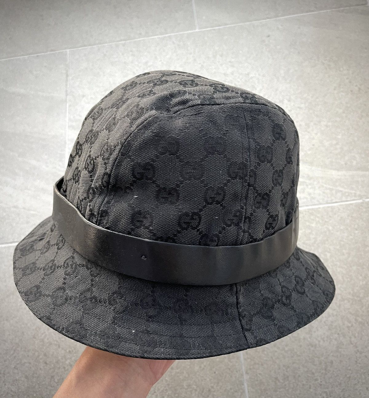 Gucci Black GG Canvas Bucket Hat