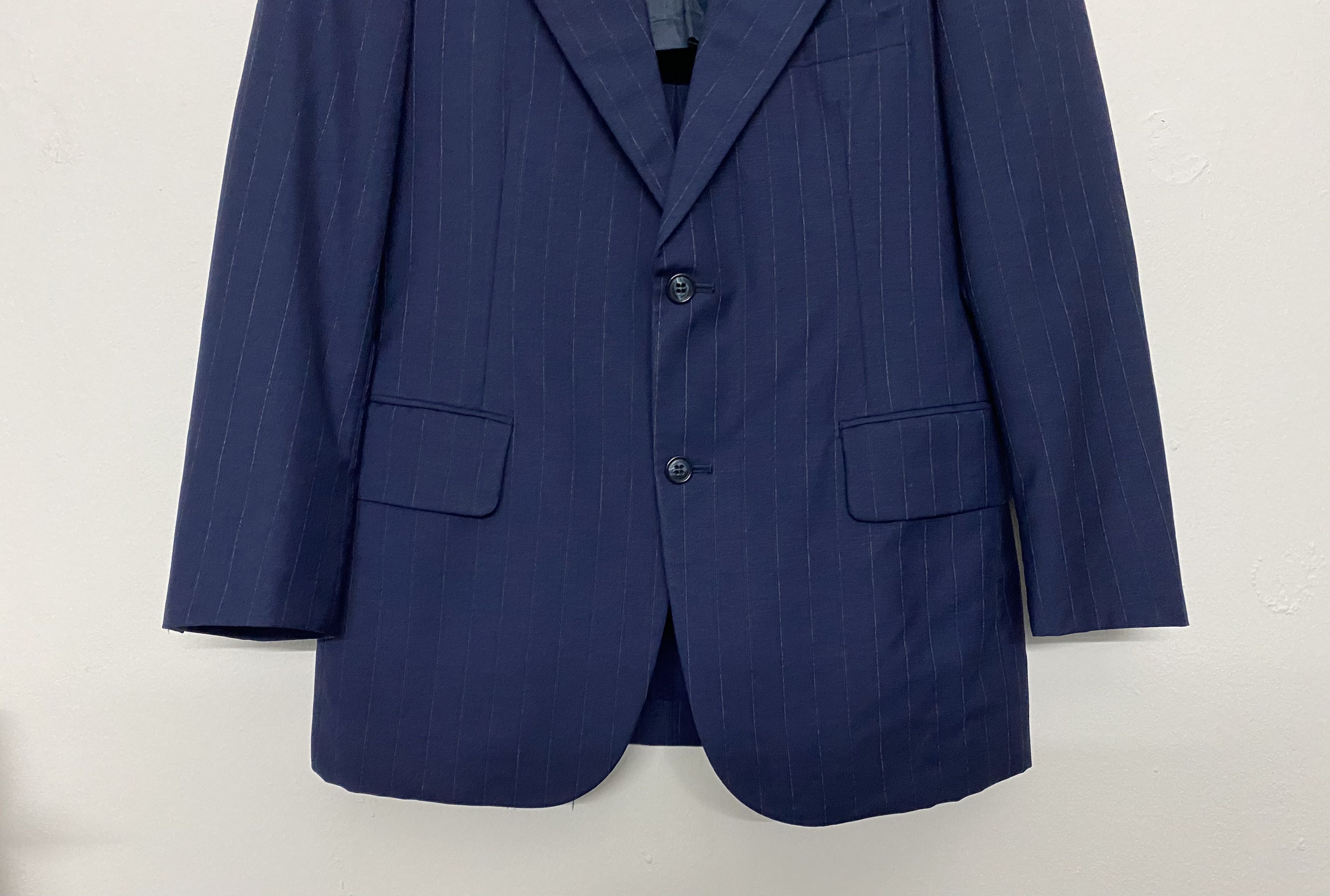 Burberry Vintage Burberrys Prorsum Navy Pinstripe Suit Jacket Size US S / EU 44-46 / 1 - 4 Thumbnail