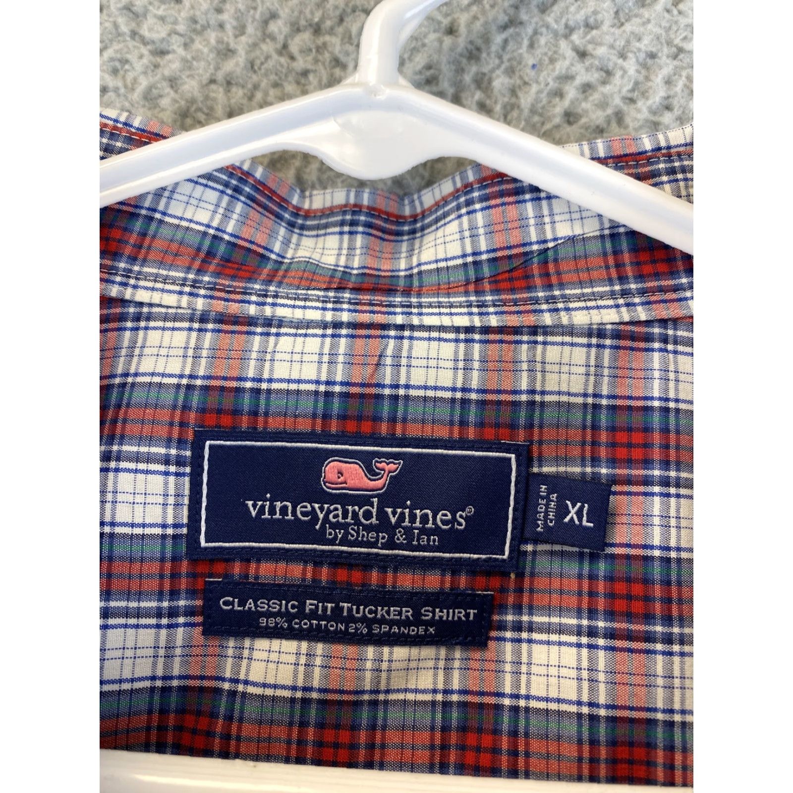 Vineyard Vines VINEYARD VINES Classic Fit Plaid Button-Up Shirt XL Burgundy Gingham Mens Size US XL / EU 56 / 4 - 5 Thumbnail