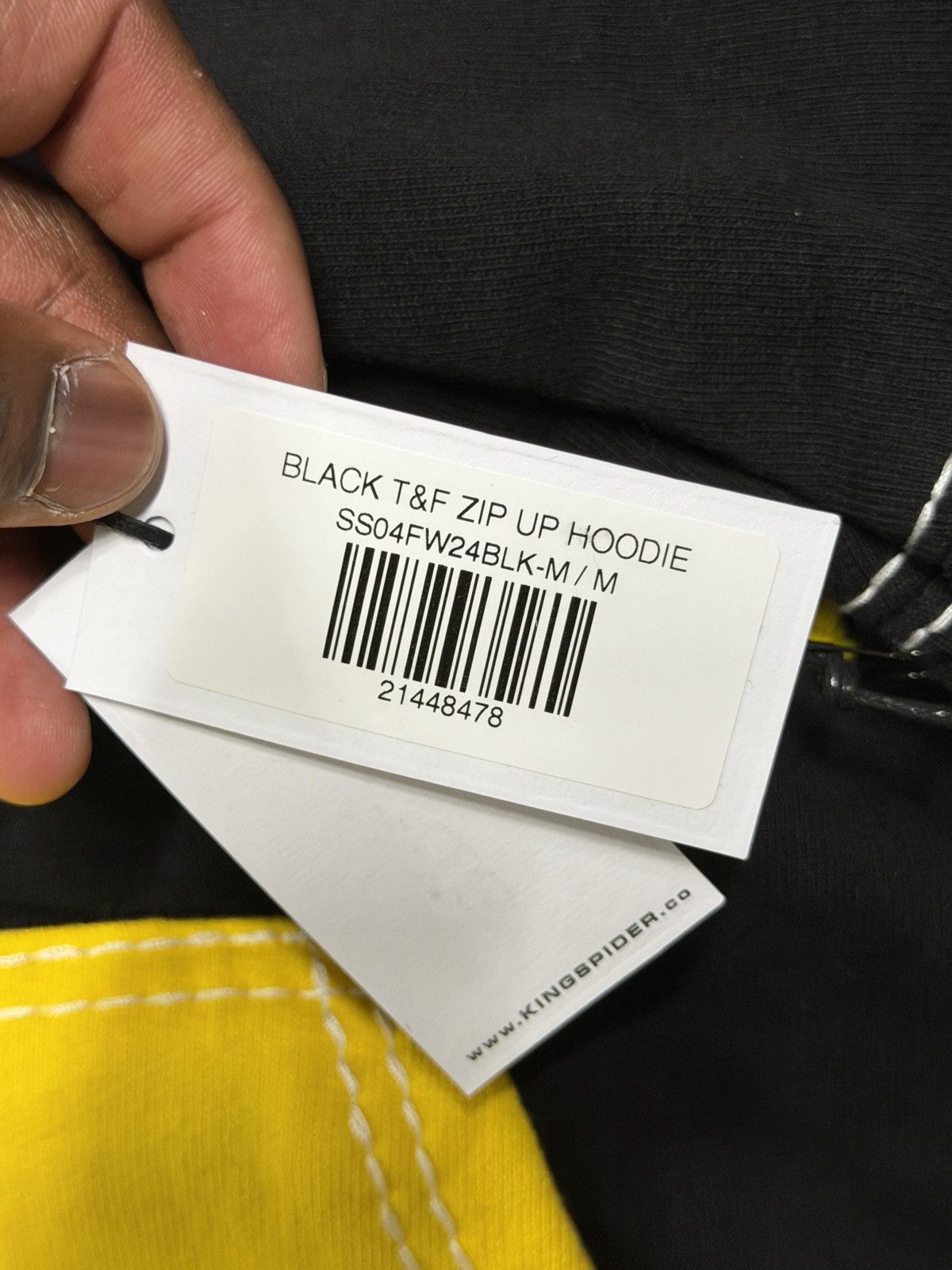 Sp5der Sp5der T&F Zip Hoodie – Black / Yellow Size US L / EU 52-54 / 3 - 7 Thumbnail