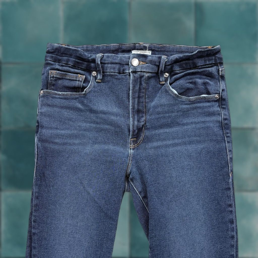 Good American VINTAGE Good American Good Legs Skinny Jeans Womens 10/30 Blue High Rise Raw Hem Preppy Size 32" / US 10 / IT 46 - 1 Thumbnail