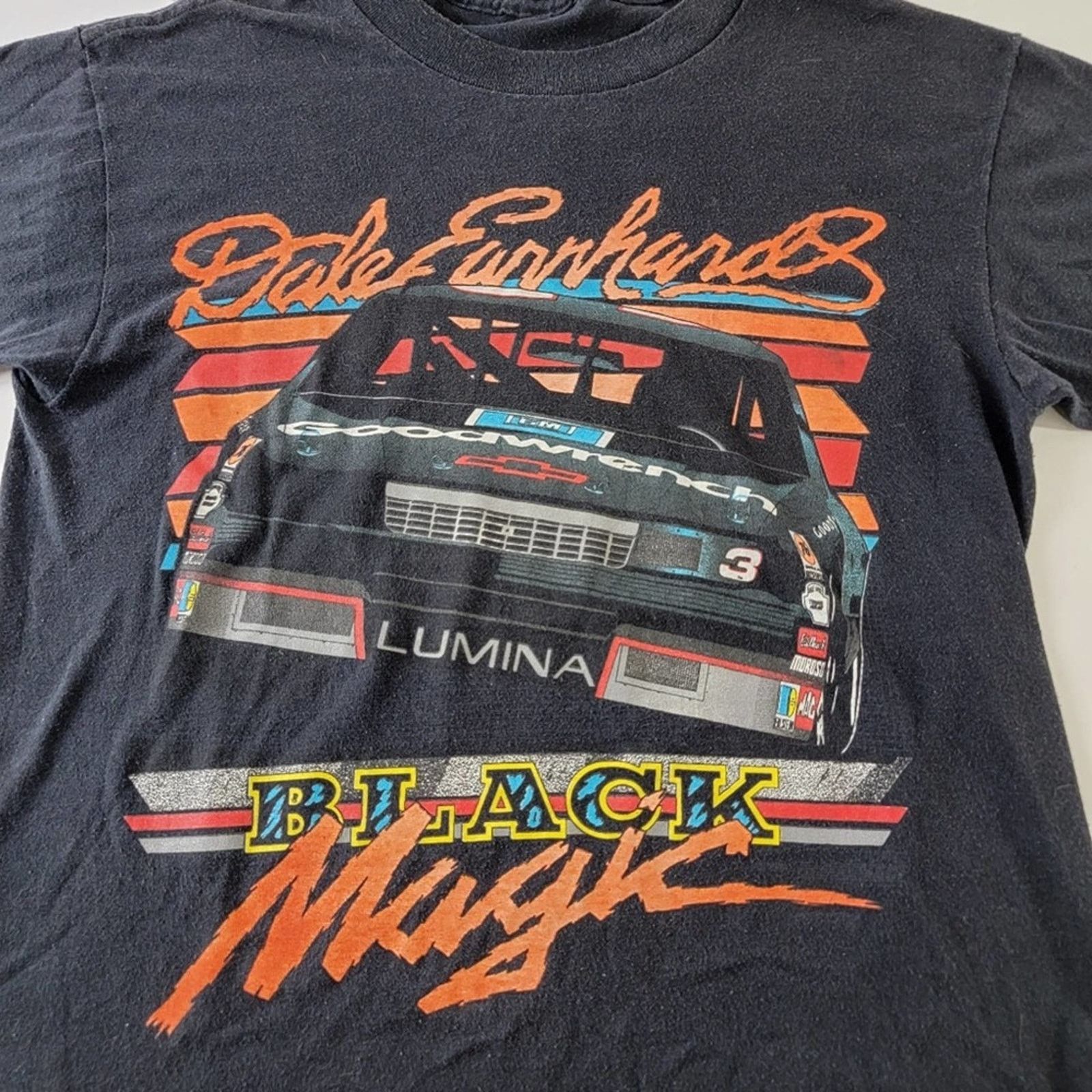 NASCAR Vintage 1990 Dale Earnhardt Nascar Black Magic Tee Size US S / EU 44-46 / 1 - 2 Thumbnail