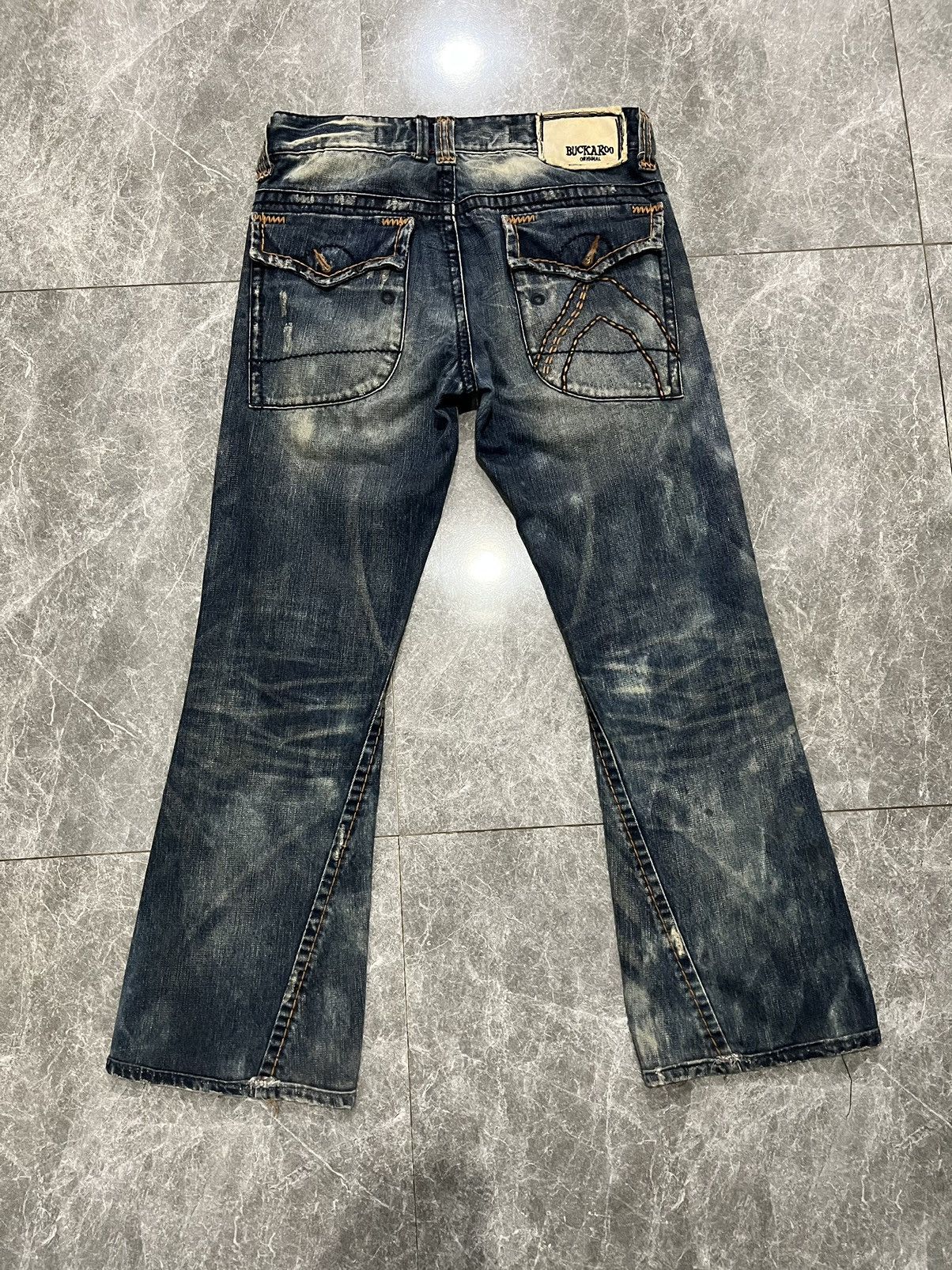 If Six Was Nine Y2K Flared Buckaroo Distress Jeans Size US 32 / EU 48 - 2 Thumbnail