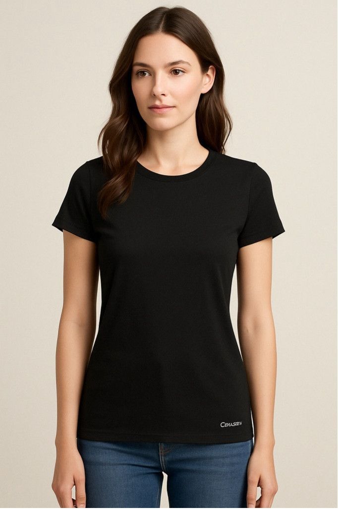 Calvin Klein Calvin Klein Black Slim-Fit Logo T-Shirt – Women’s M Size L / US 10 / IT 46 - 1 Thumbnail