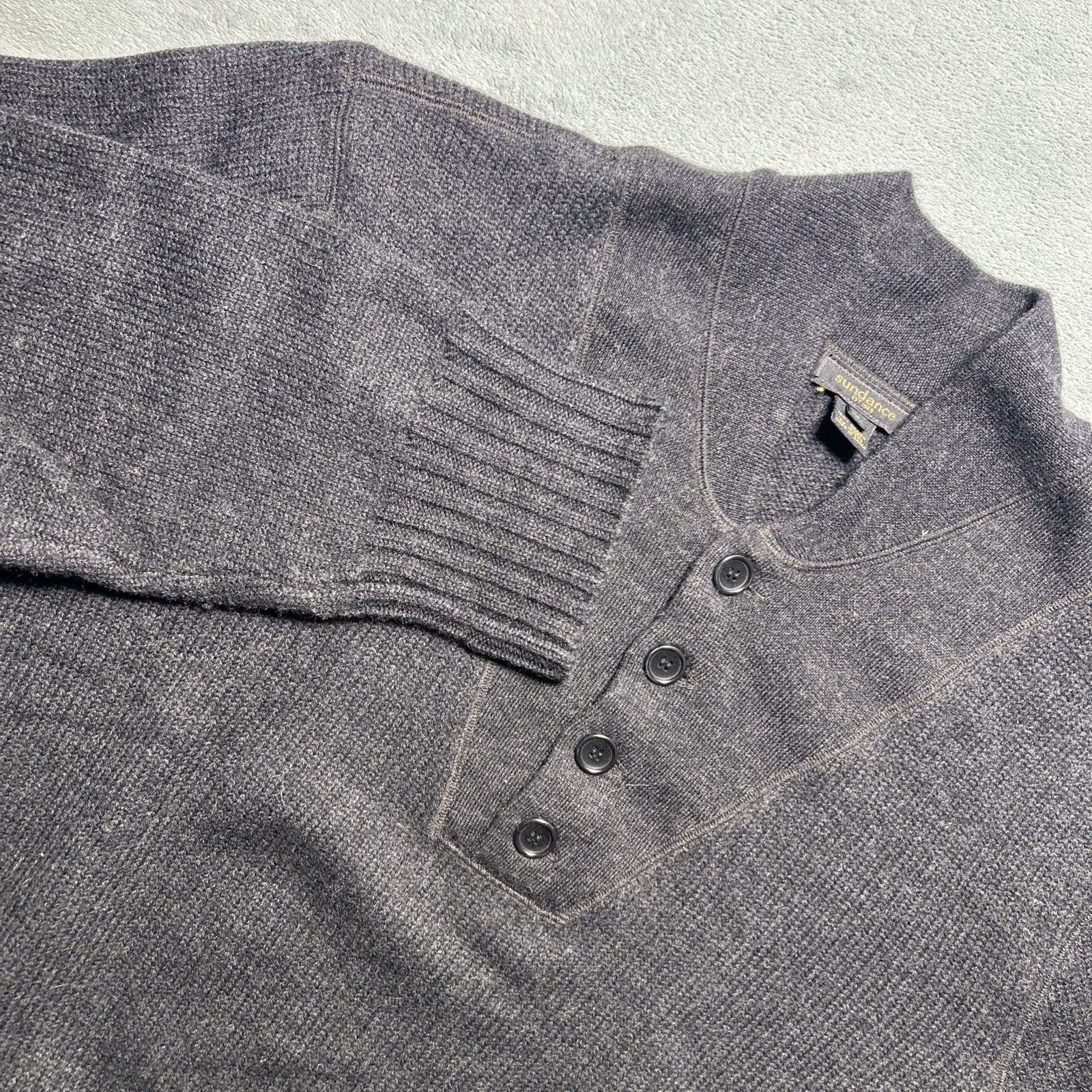 Eddie Bauer SunDance Merino Wool Henley Knit Sweater Mens XL Band Button Size US XL / EU 56 / 4 - 4 Thumbnail