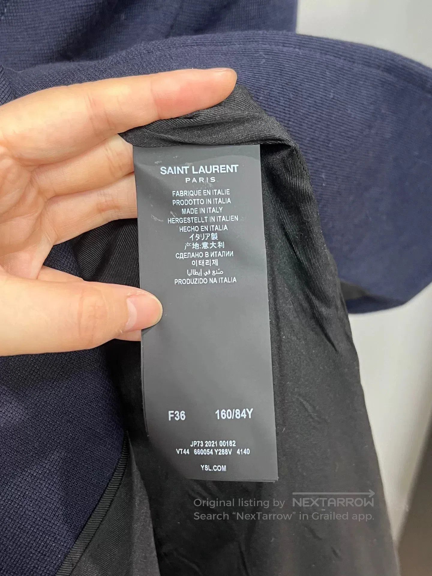 Saint Laurent Paris navy double-breasted coat by Saint Laurent. Size S / US 4 / IT 40 - 4 Thumbnail