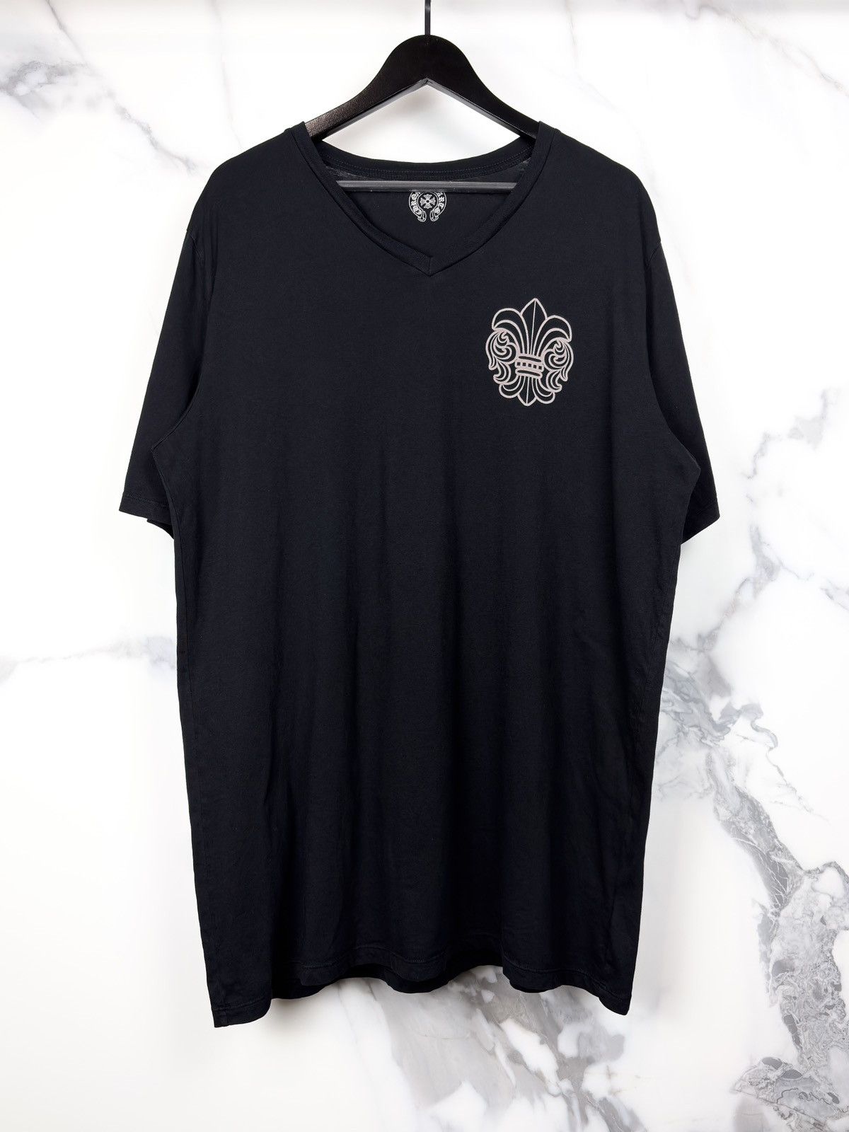 Chrome Hearts Chrome Hearts Gray V-Neck Short Sleeve T-Shirt | Grailed