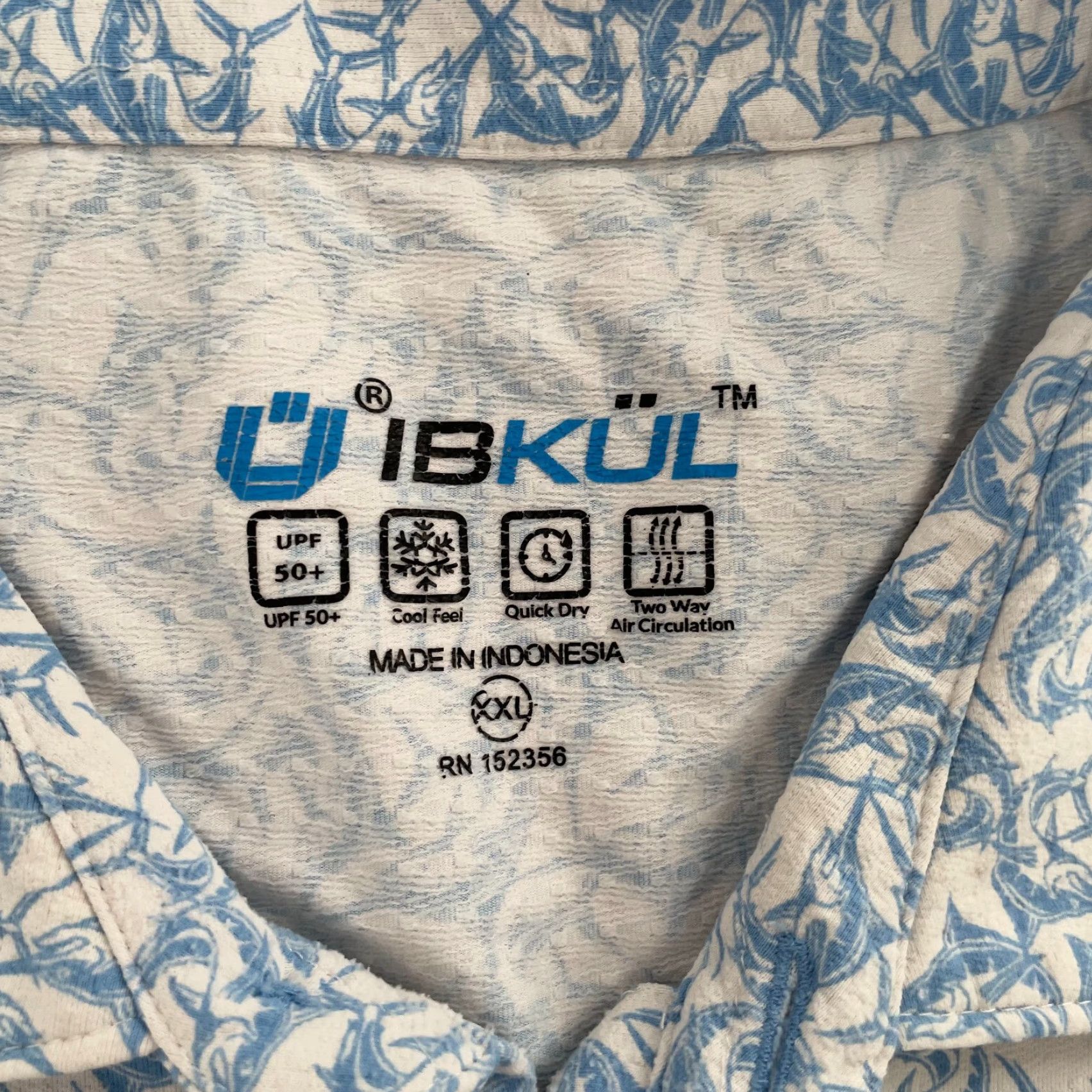 Vintage VINTAGE Ibkul Polo Shirt Mens 2XL Short Sleeve Blue White All Over Fish Print Activewear Size US XXL / EU 58 / 5 - 5 Thumbnail