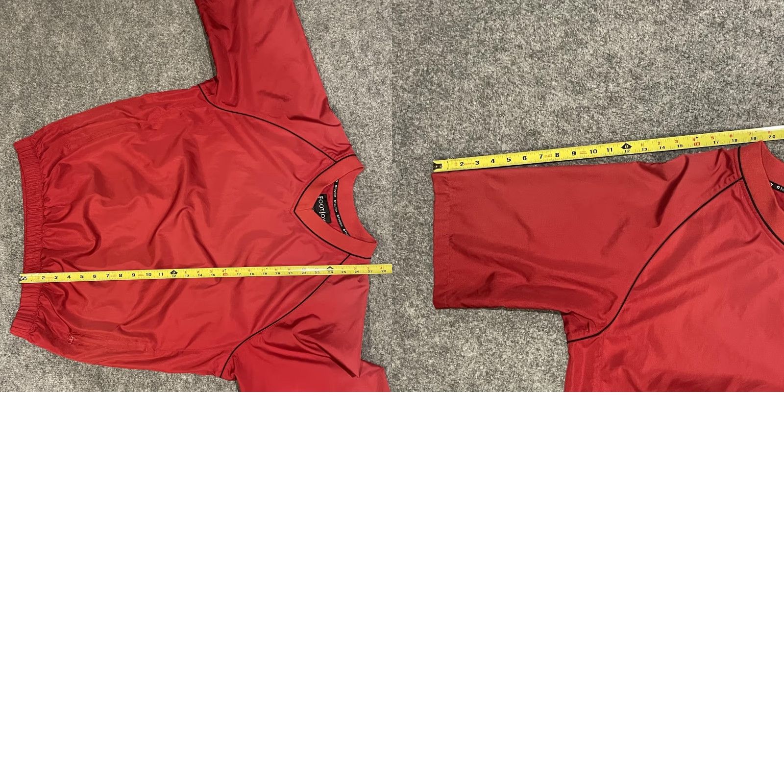 Footjoy FootJoy Jacket Windbreaker Short Sleeve Pullover Mens M Red Golf Windshirt V Neck Pockets Zipped Pockets Elastic Hem Size US M / EU 48-50 / 2 - 8 Thumbnail