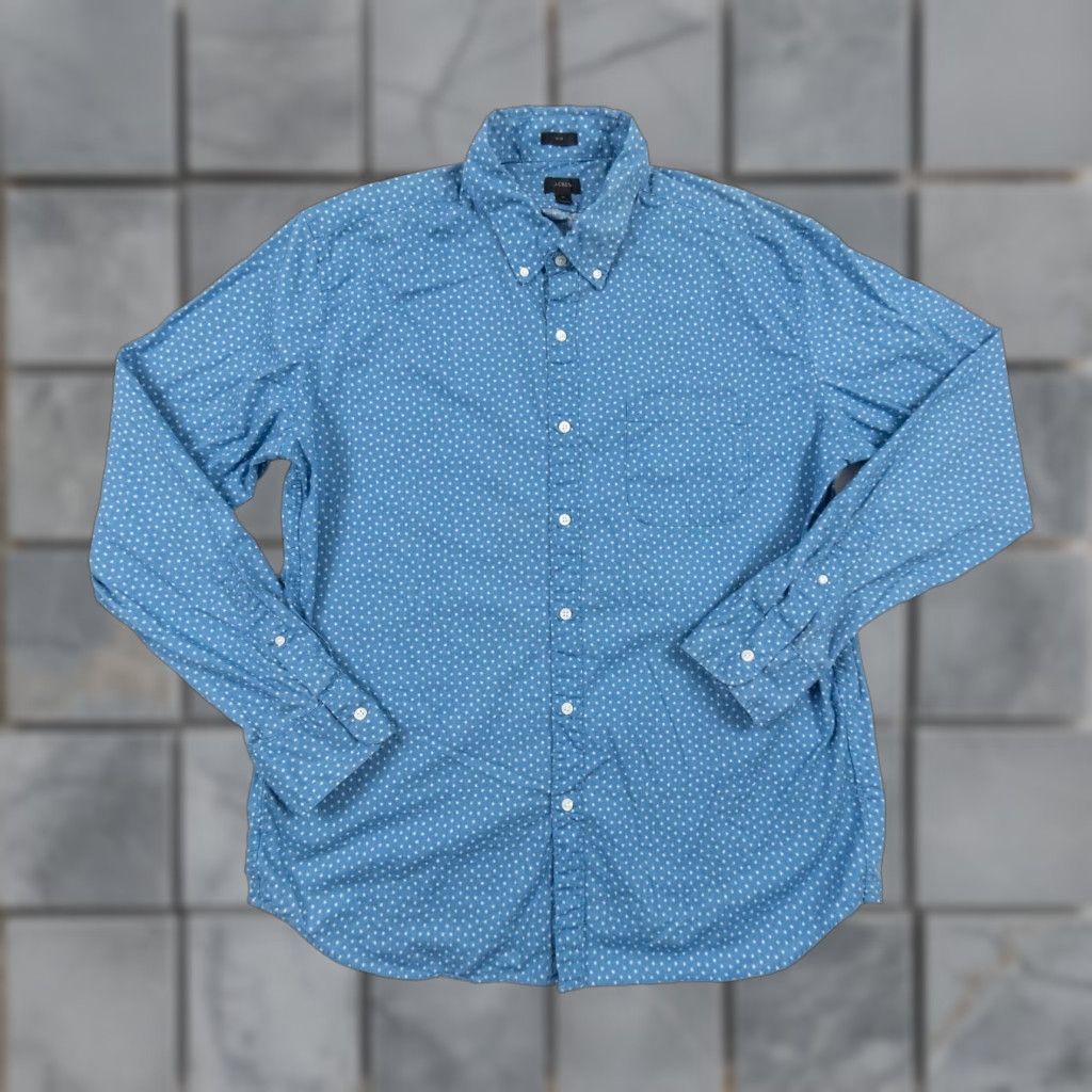 J.Crew J.CREW Men's Long Sleeve Button Down Shirt XL Blue Slim Fit Preppy Size US XL / EU 56 / 4 - 1 Thumbnail