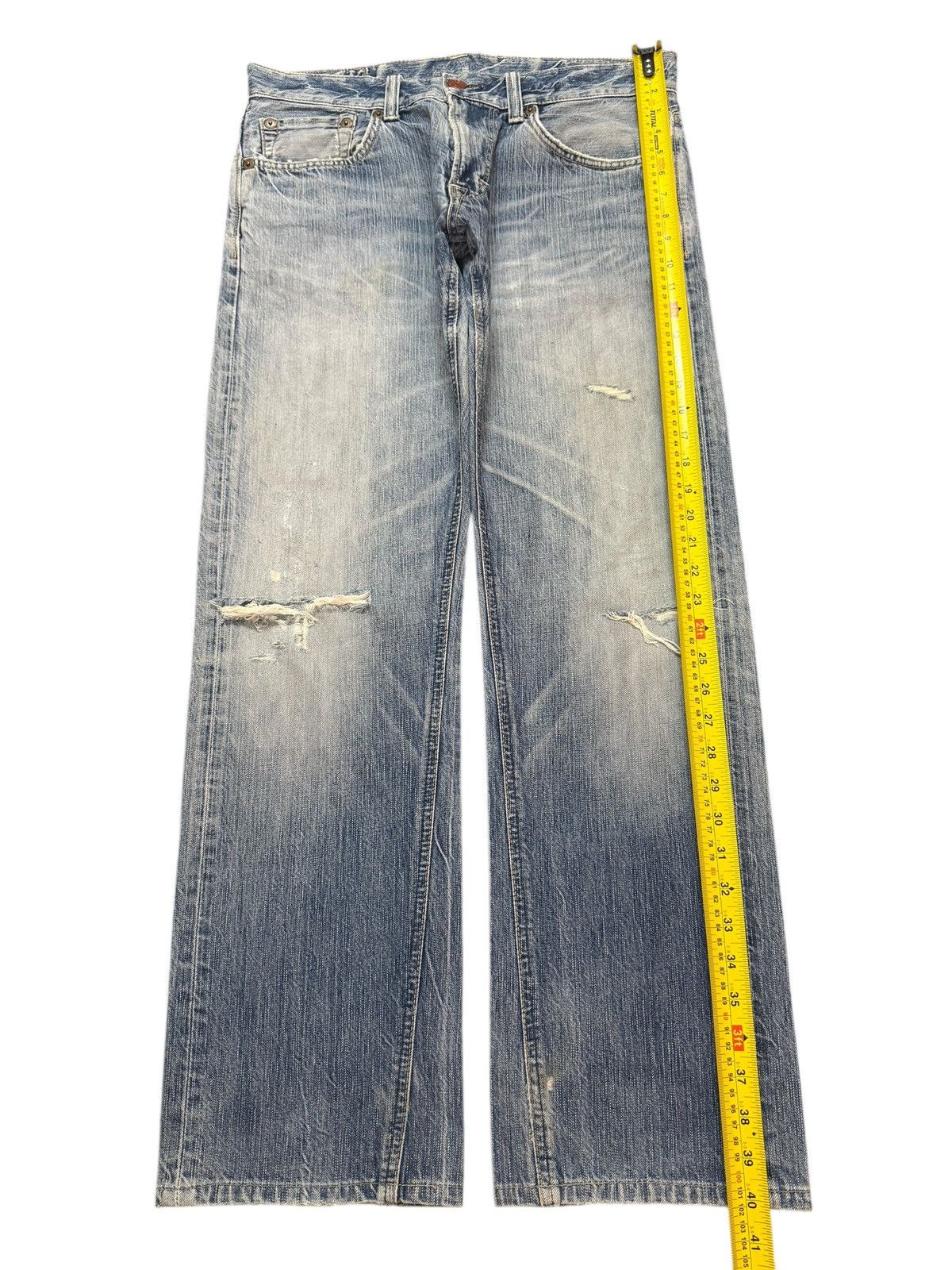 Edwin Vintage 90s Edwin 503 Blue Faded Wash Distress Straight Leg Size US 33 - 10 Thumbnail
