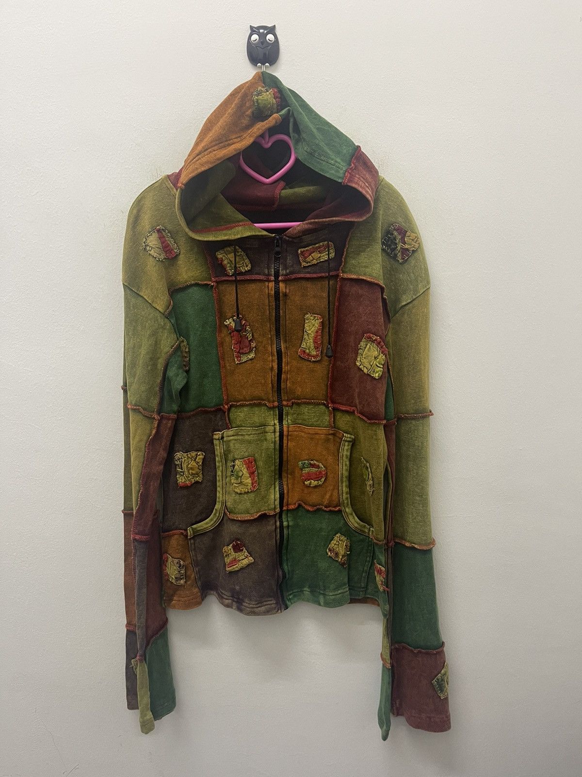 image of Vintage Patchwork Pop Art Japan Hoodie, Women's (Size Small)