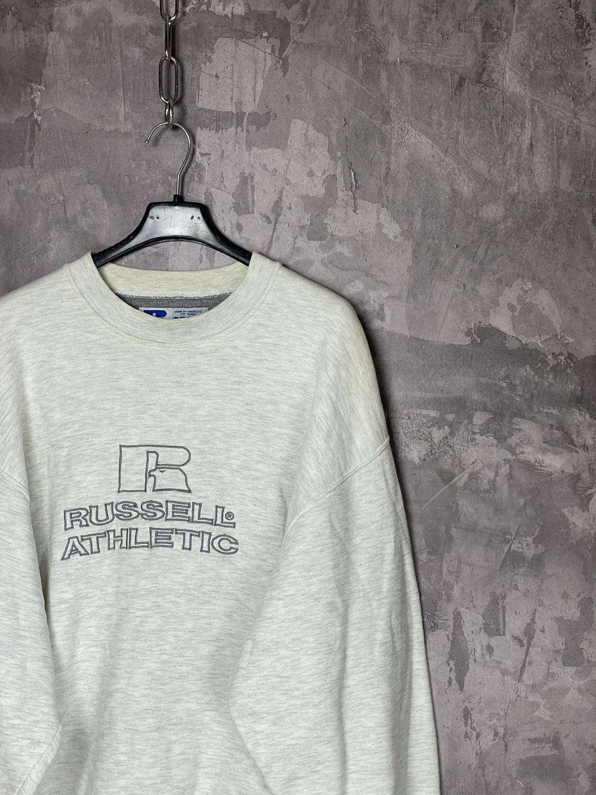Russell Athletic × Vintage Vintage Russell Athletic Big Logo Light Grey Sweatshirt Size US M / EU 48-50 / 2 - 4 Thumbnail