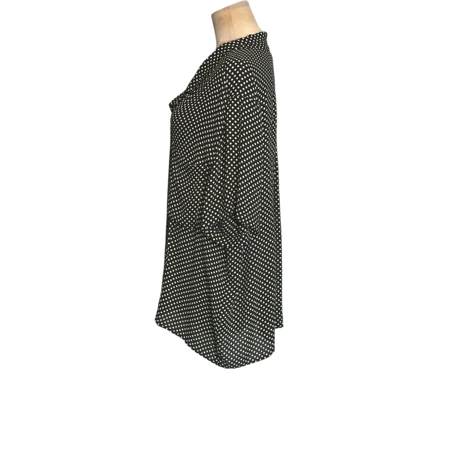Jones New York Jones New York black cream polka dots casual shirt size 20W Size XXL / US 16-18 / IT 52-54 - 6 Thumbnail