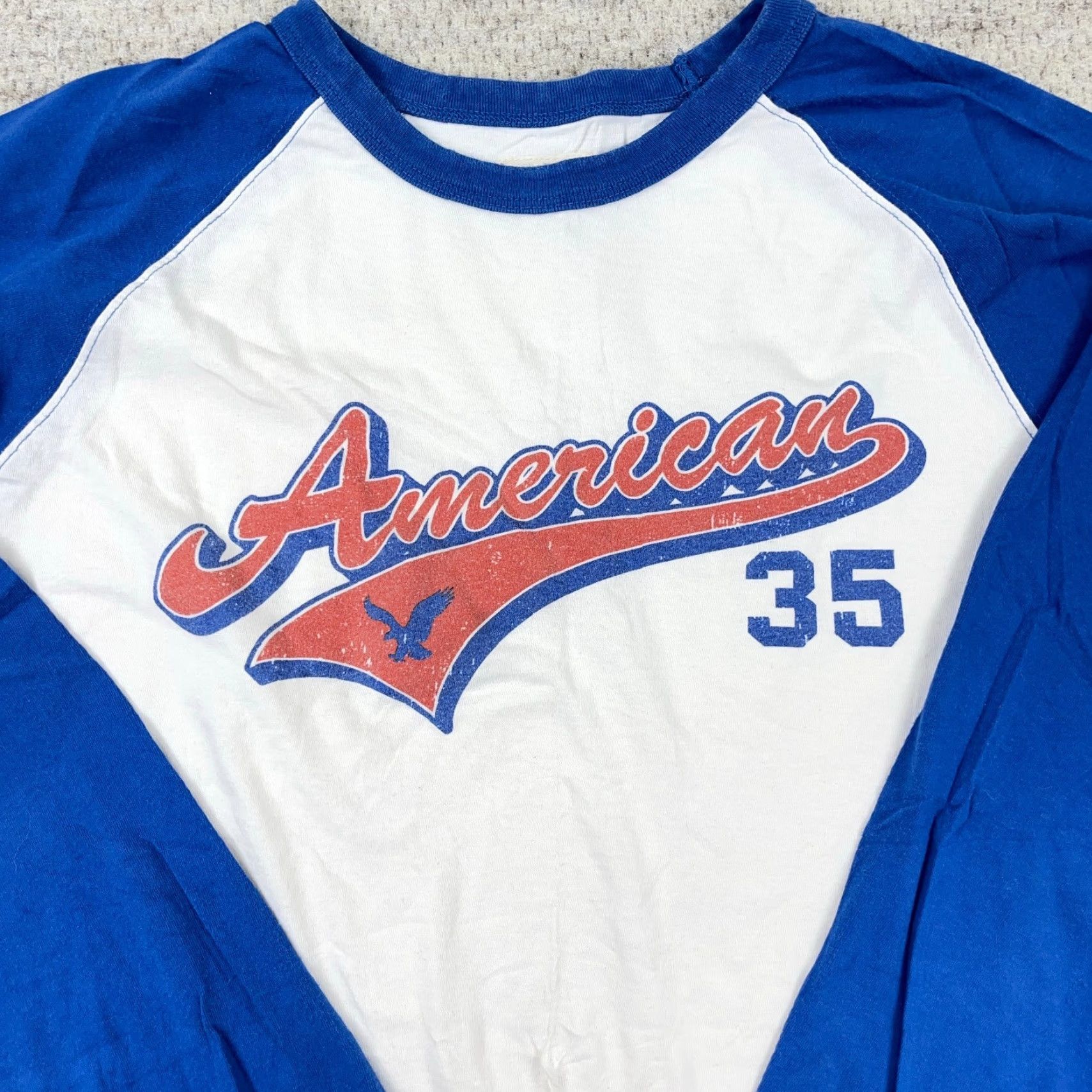American Eagle Outfitters VINTAGE American Eagle Outfitters Shirt Men L Blue Raglan Graphic Print 90s Retro Band Hipster Rockabilly Mens Size US L / EU 52-54 / 3 - 2 Thumbnail