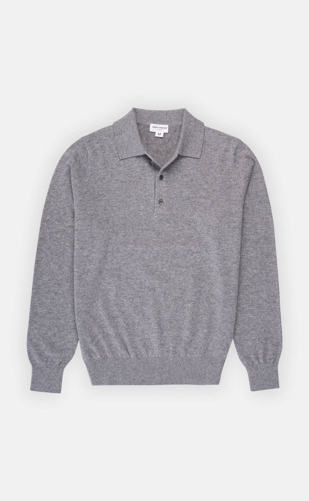 Spier & Mackay Medium Gray Cashmere Long Sleeve Polo Size US L / EU 52-54 / 3 - 1 Thumbnail