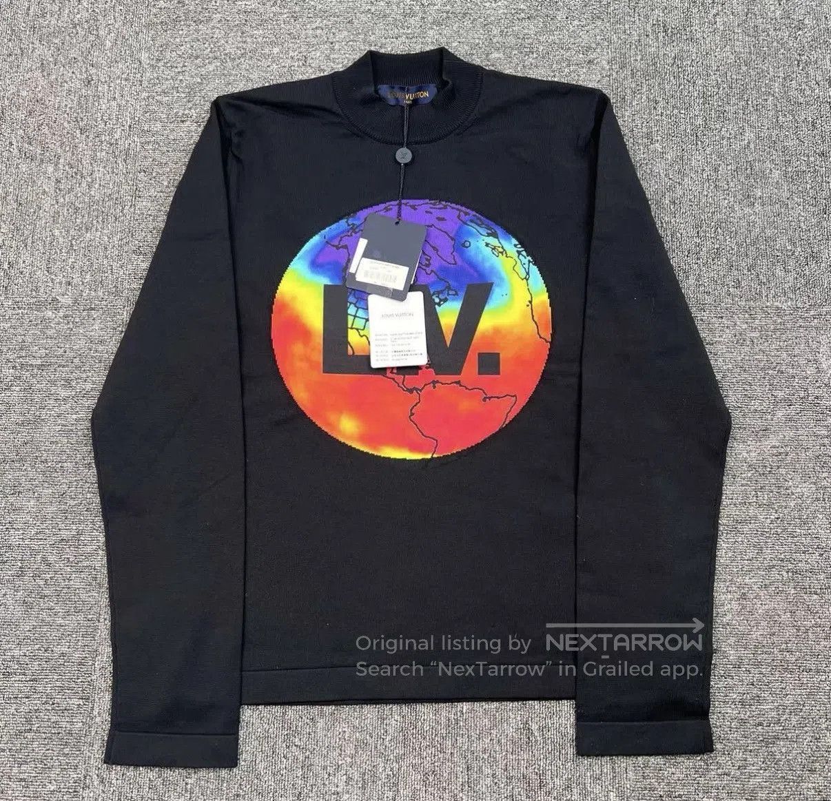 Louis Vuitton Black Long Sleeve Shirt with Colorful World Graphic. Size US S / EU 44-46 / 1 - 1 Thumbnail