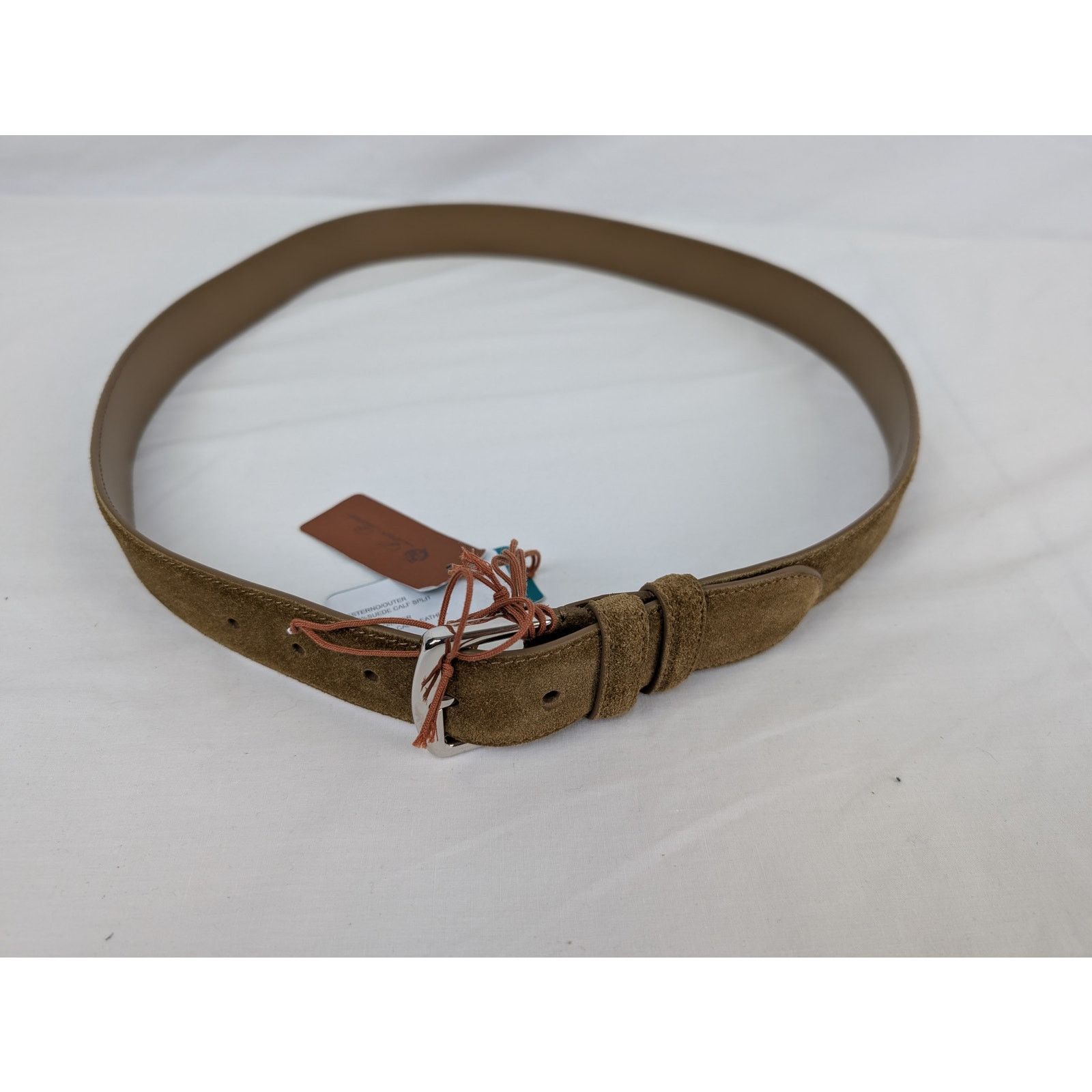 Loro Piana o1rshd1 Size: 105 / Men's 100% Suede Calf Split Belt Brown Size 42 - 15 Thumbnail