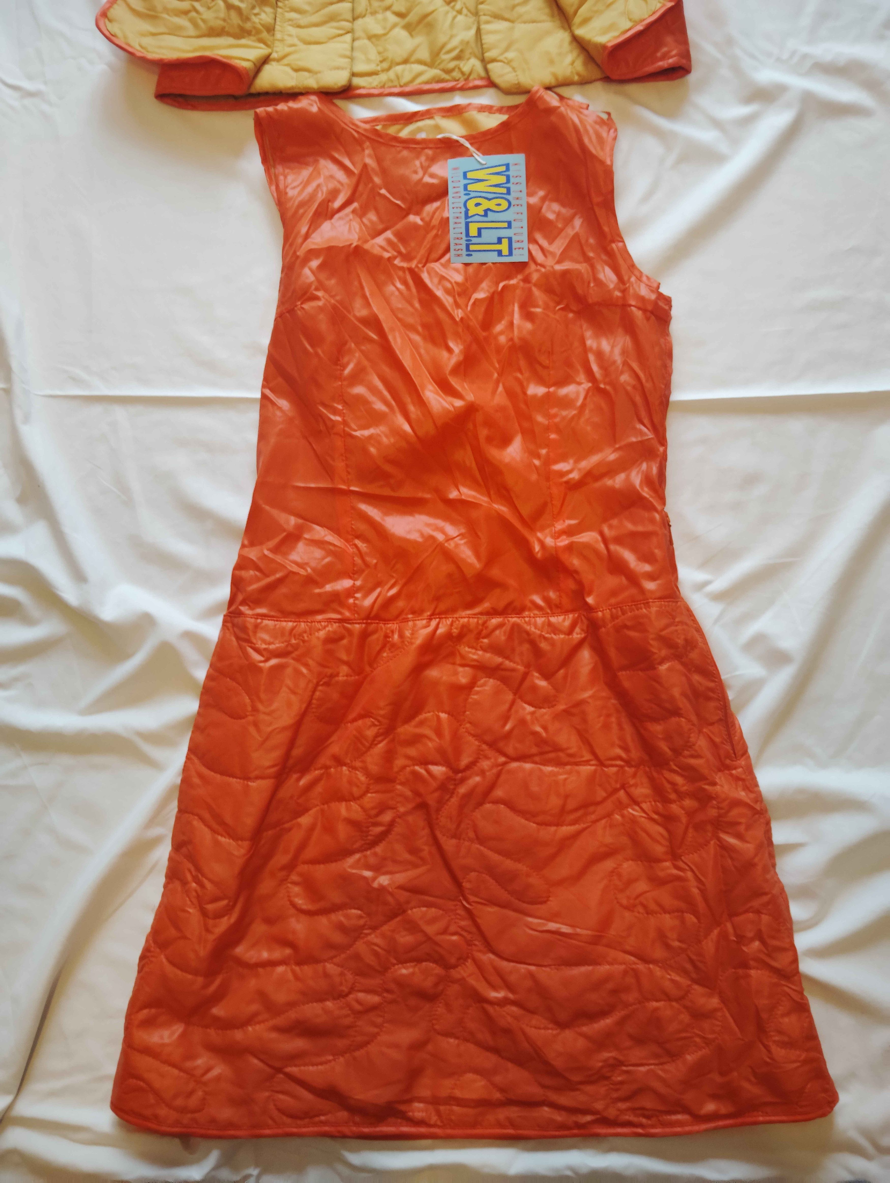 Walter Van Beirendonck W&LT "Wonderland" AW1996 Orange Quilted Dress Deadstock Size S / US 4 / IT 40 - 1 Preview