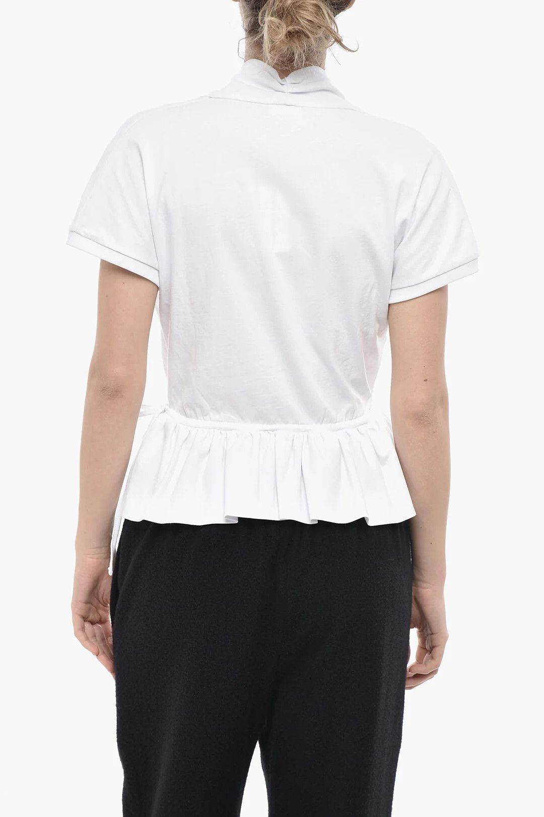 Dries Van Noten og1mm0426 Cotton Wrap T-Shirt in White Size M / US 6-8 / IT 42-44 - 2 Thumbnail