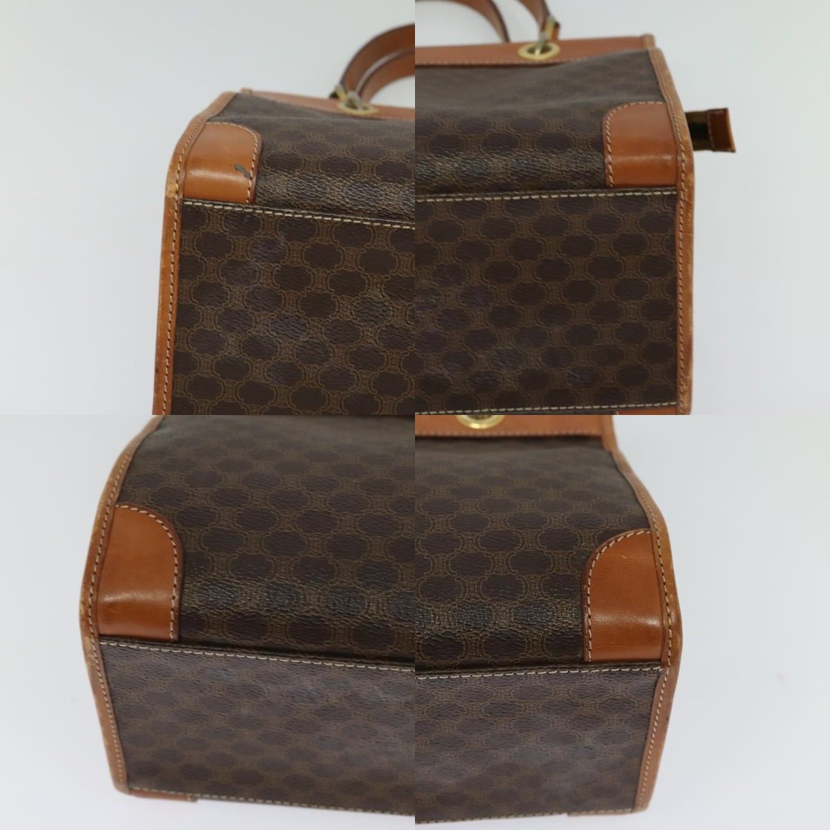 Celine CELINE Macadam Canvas Hand Bag Pvc Leather Brown Gold Size ONE SIZE - 10 Thumbnail