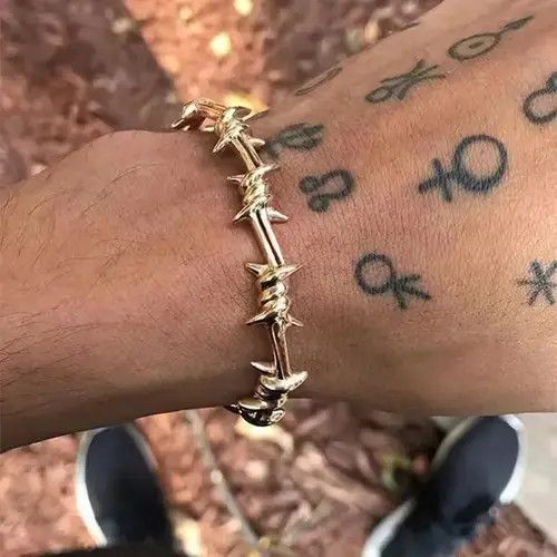 Jewelry Punk Style Thorns Wire Bangle Bracelet Size ONE SIZE - 1 Thumbnail