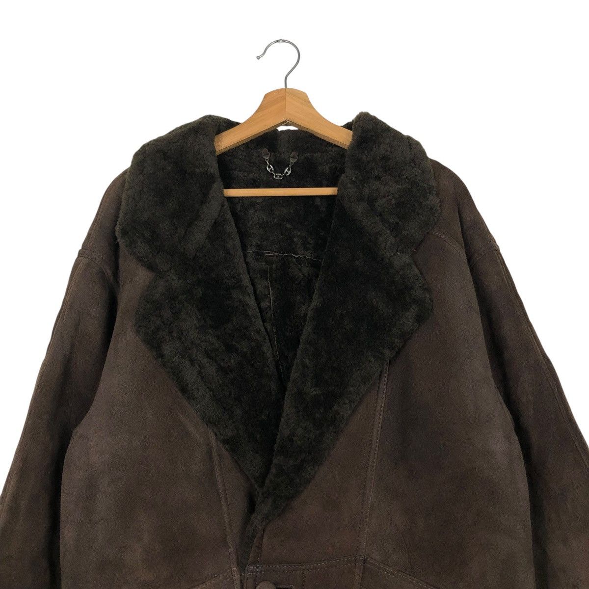 Vintage 🔥VINTAGE SHEARLING LEATHER JACKET FUR BLANKET ITALY TEODEM Size US L / EU 52-54 / 3 - 5 Thumbnail