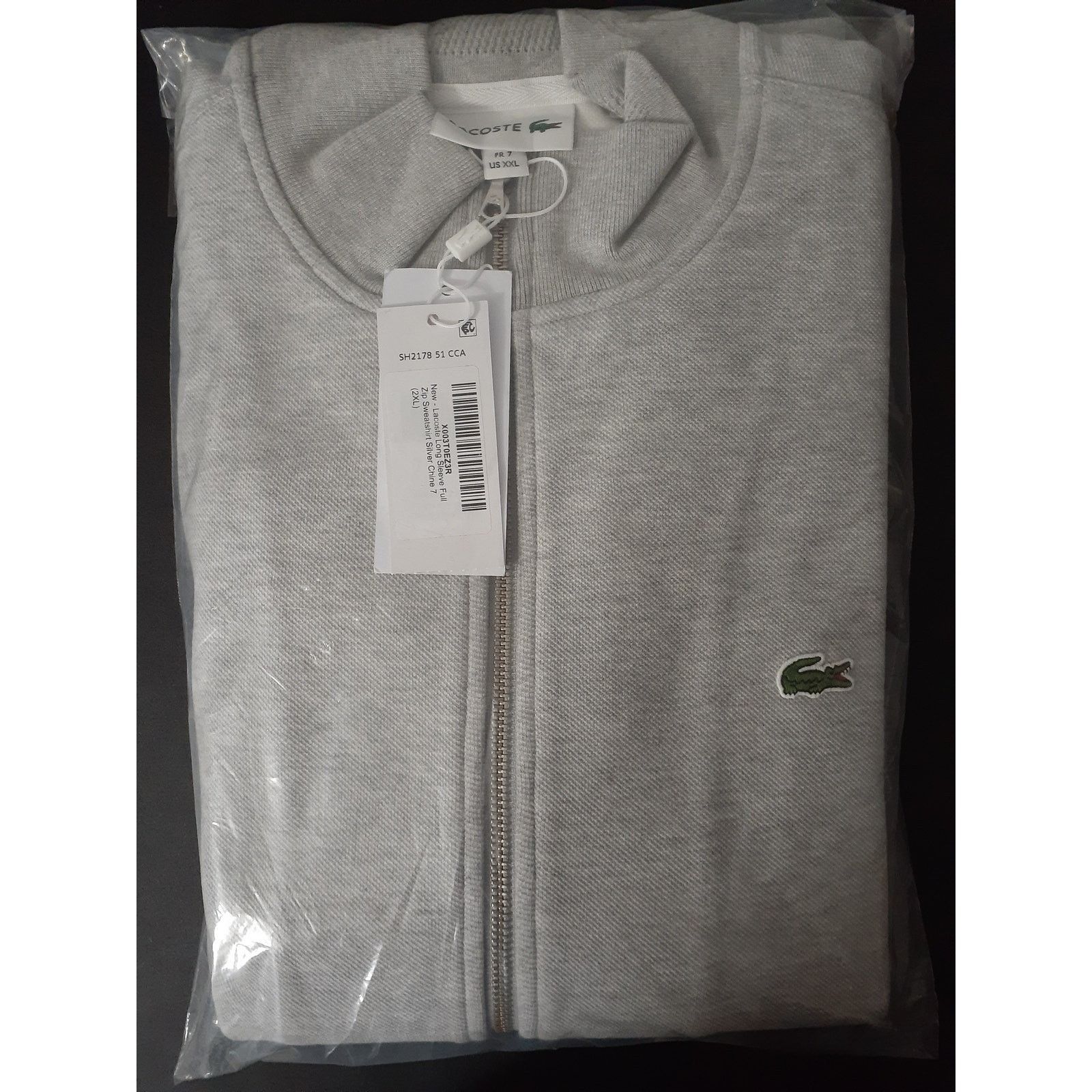 Lacoste Lacoste Long Sleeve Full Zip Sweatshirt Silver Chine 2XL Size US XXL / EU 58 / 5 - 2 Thumbnail