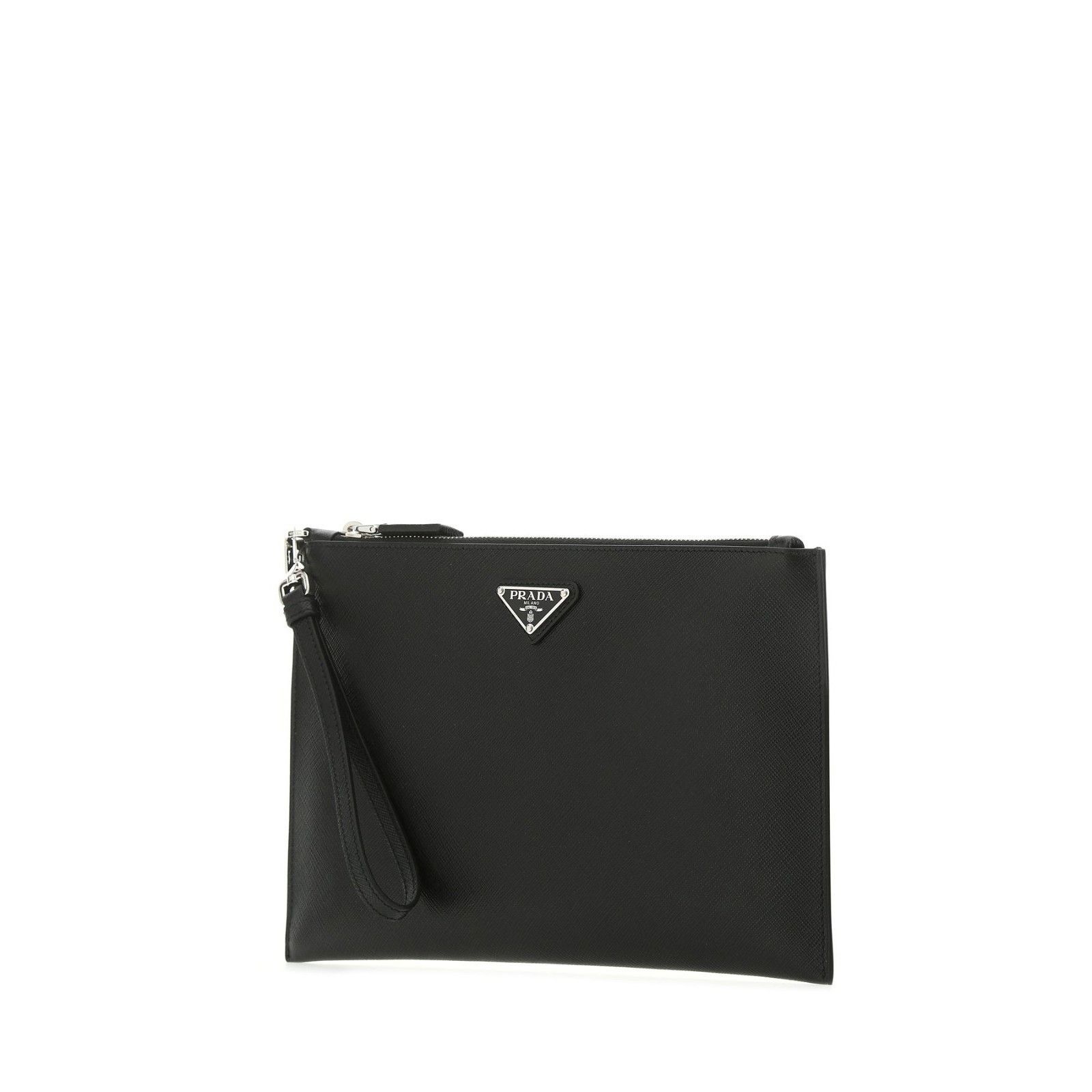 Prada PRADA Black Leather Clutch Handbag New And Authentic Size ONE SIZE - 2 Thumbnail