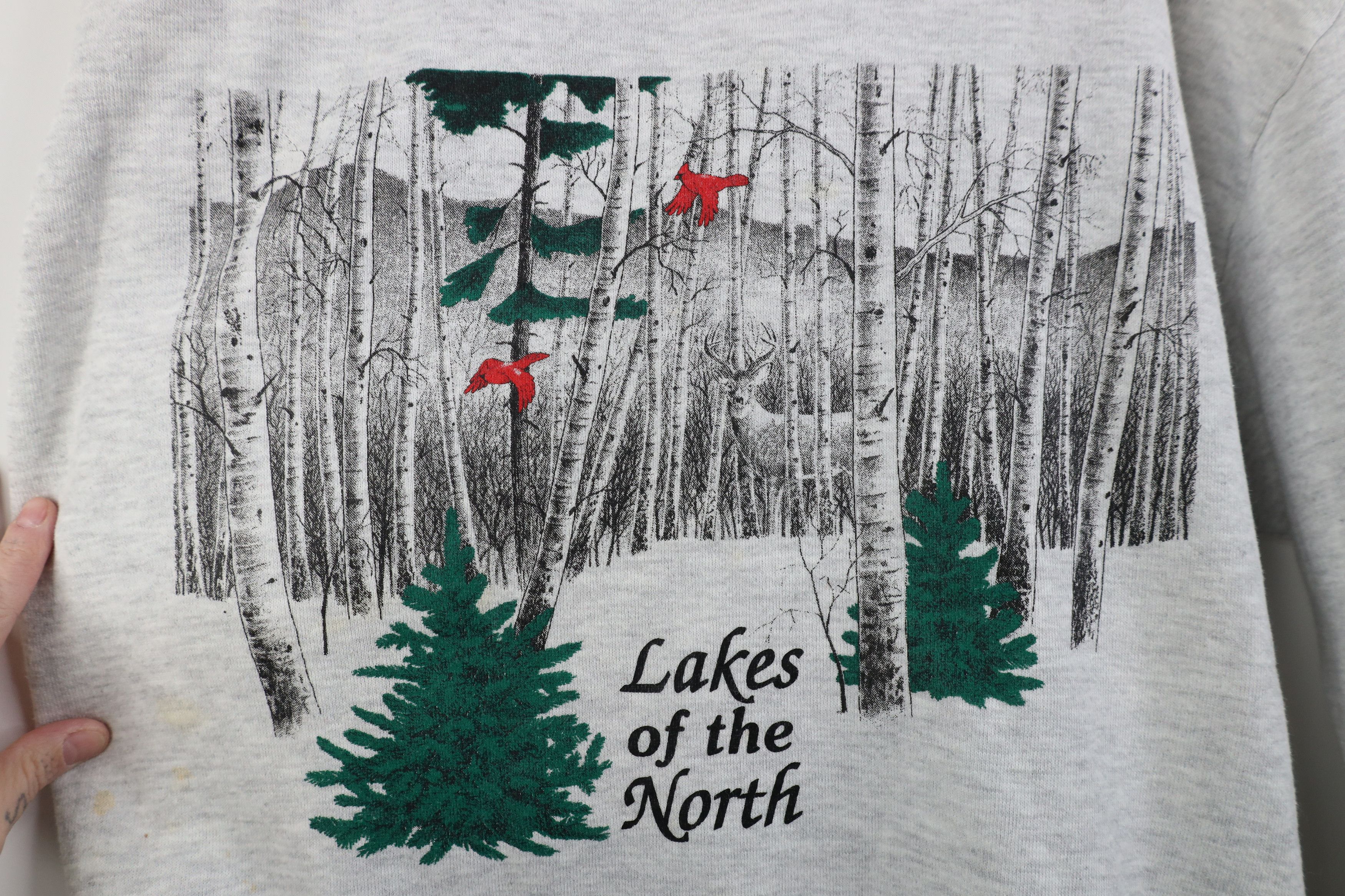 Vintage Vintage 90s Streetwear Lakes of the North Sweatshirt USA Size L / US 10 / IT 46 - 4 Thumbnail