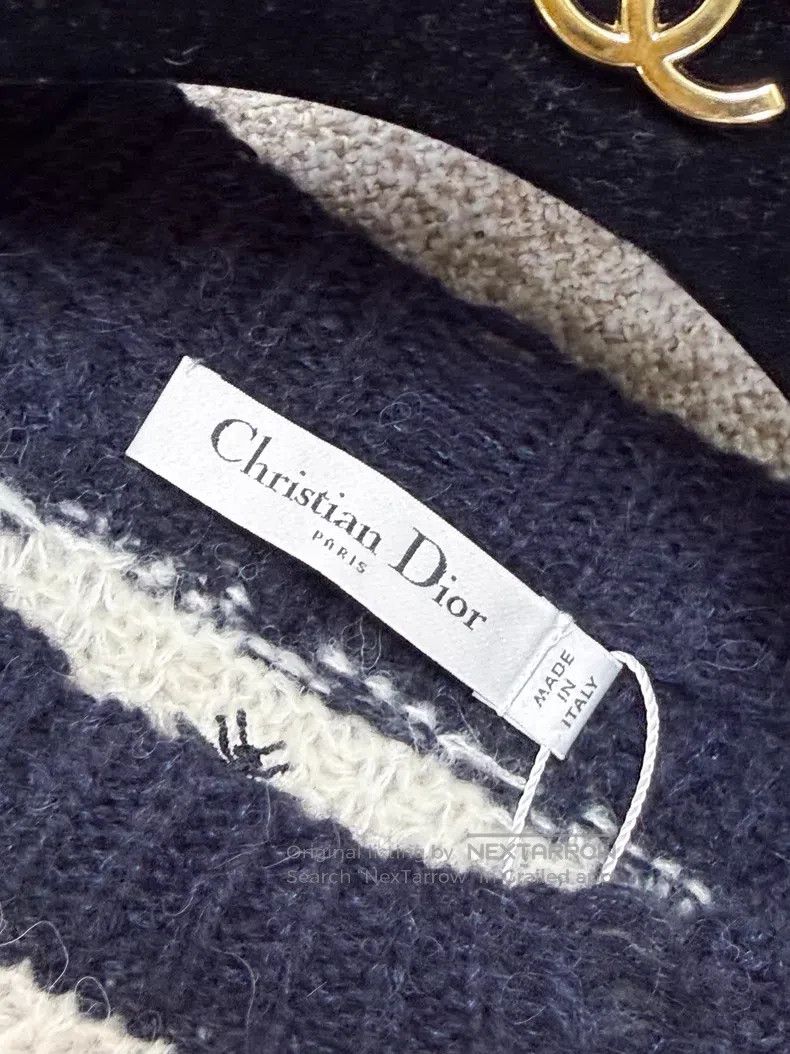Dior Dior Striped hole design long-sleeved knitted sweater Size S / US 4 / IT 40 - 4 Thumbnail