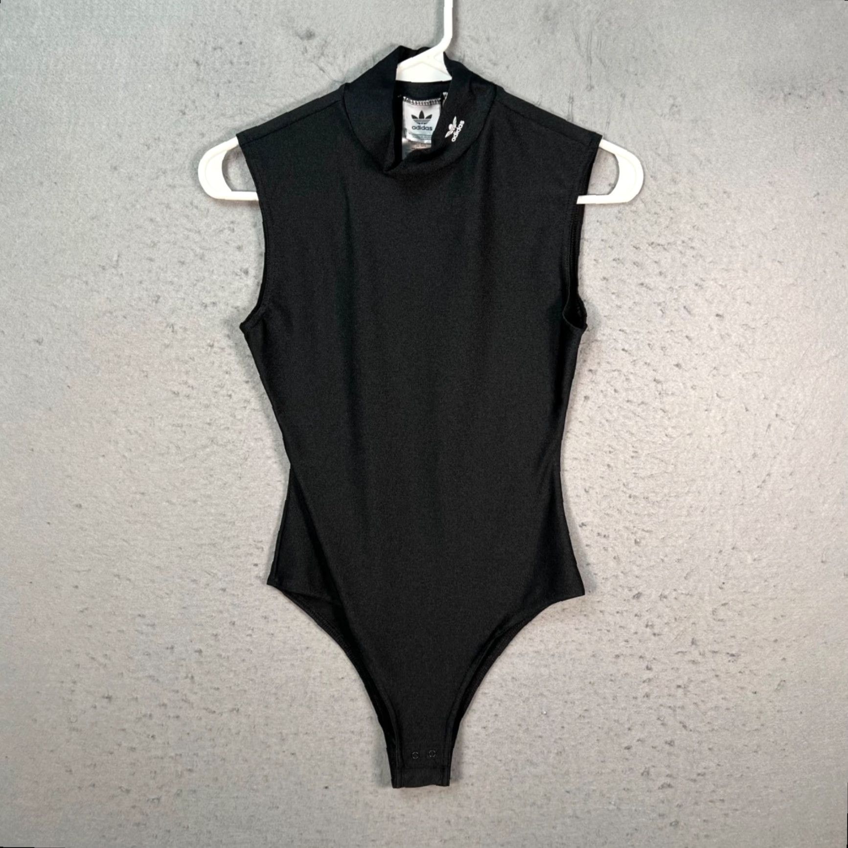 Adidas Adidas Womens Size XS Black Sleeveless Mock Neck Bodysuit Stretch Size XS / US 0-2 / IT 36-38 - 2 Thumbnail