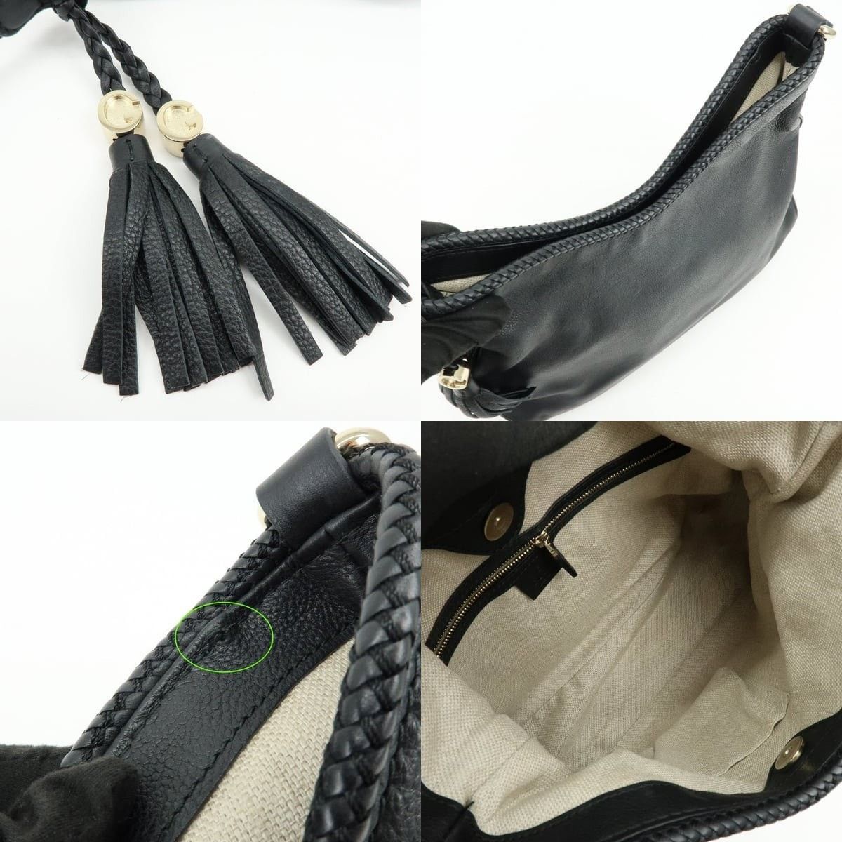 Gucci Gucci Marrakech Leather Shoulder Bag Black Size ONE SIZE - 7 Thumbnail
