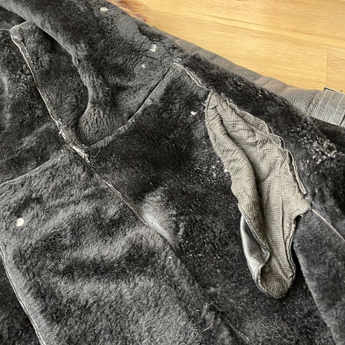 If Six Was Nine 70s VTG Sheepskin Fur Trench Belted Leather Coat LGB Style Size XS / US 0-2 / IT 36-38 - 14 Thumbnail