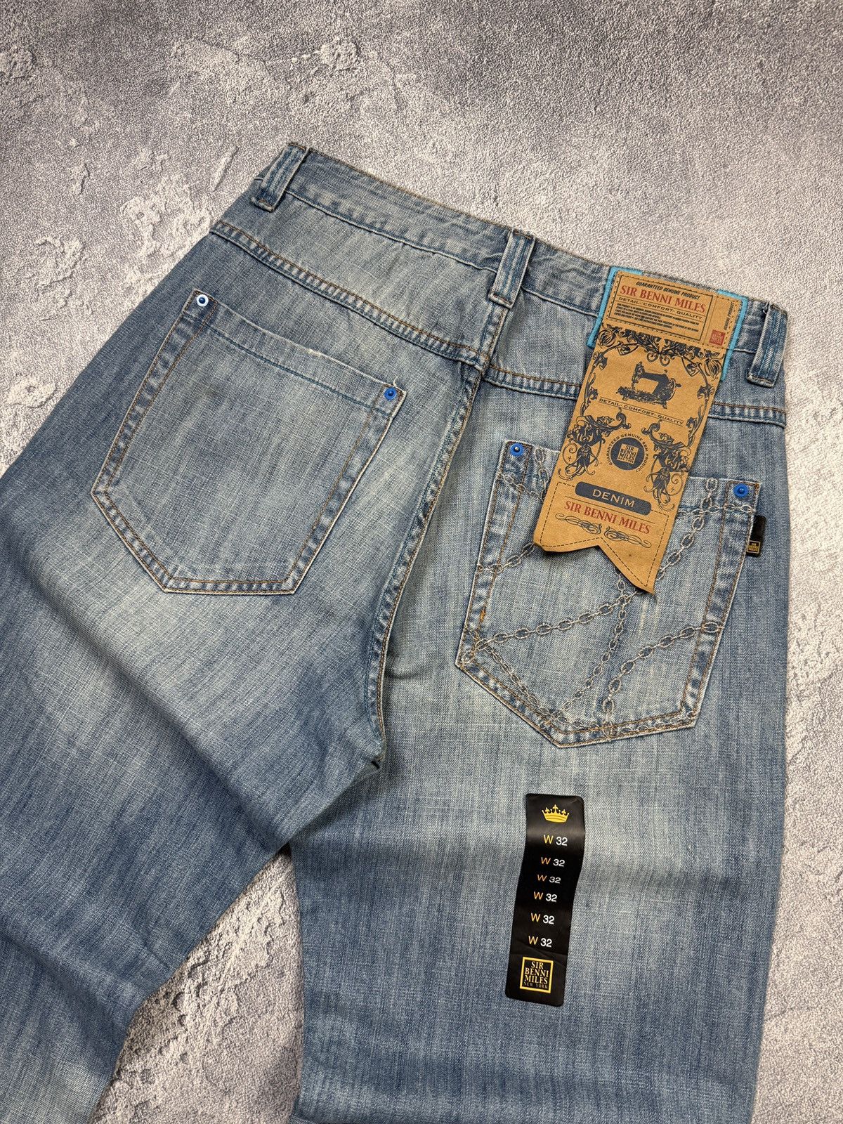 Other Sir Benni Miles Chain Pattern Stitch Washed Jeans Baggy Y2K Size US 32 / EU 48 - 10 Thumbnail
