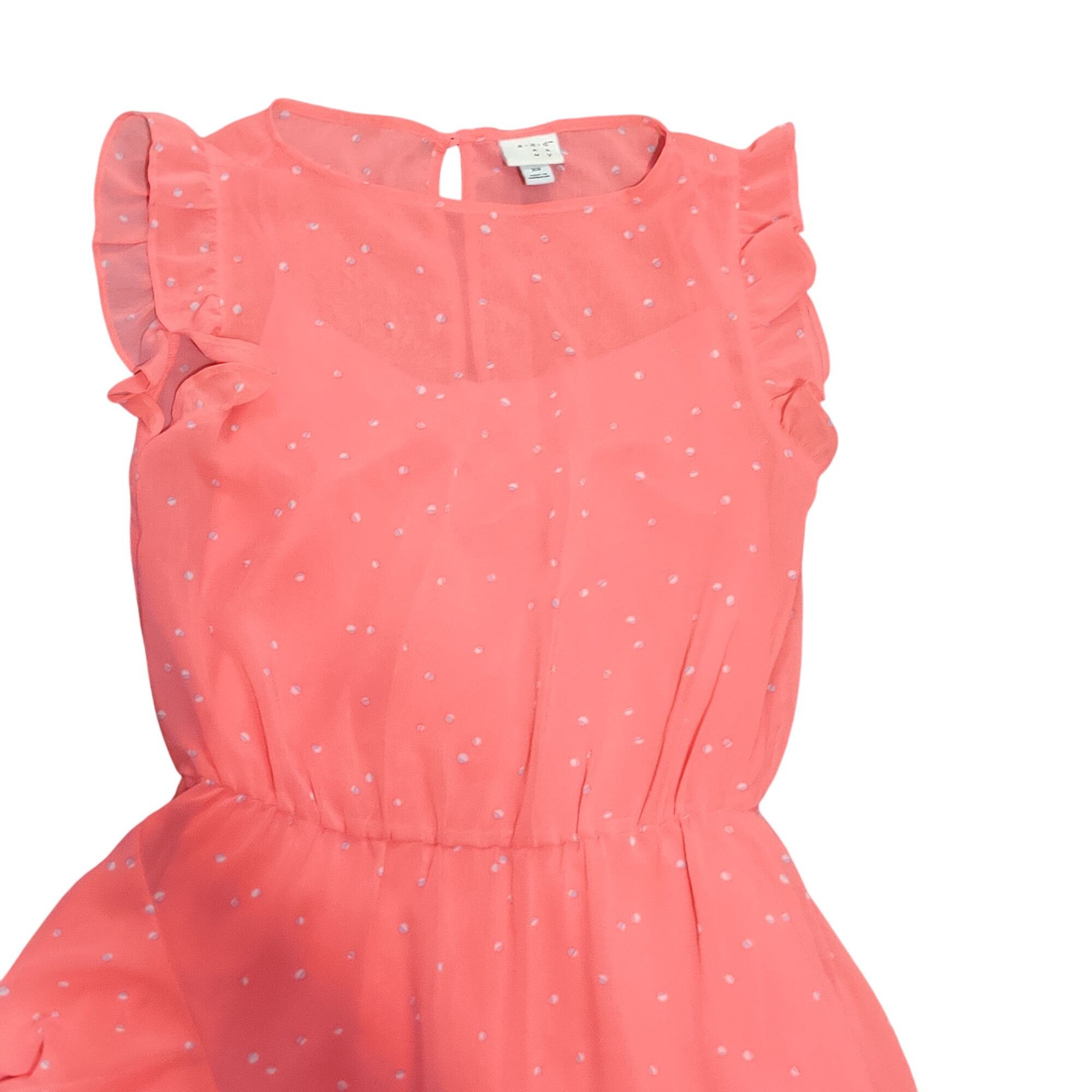 Other A New Day XS Coral Pink Polka Dot Ruffle Dress Feminine Soft Size XS / US 0-2 / IT 36-38 - 2 Thumbnail