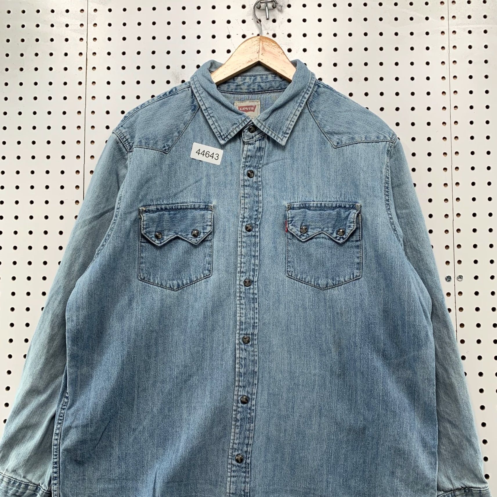 Levi's Levi's Denim Snap Shirt Mens XL Blue Western Cowboy Long Sleeve Rodeo Size US XL / EU 56 / 4 - 2 Thumbnail