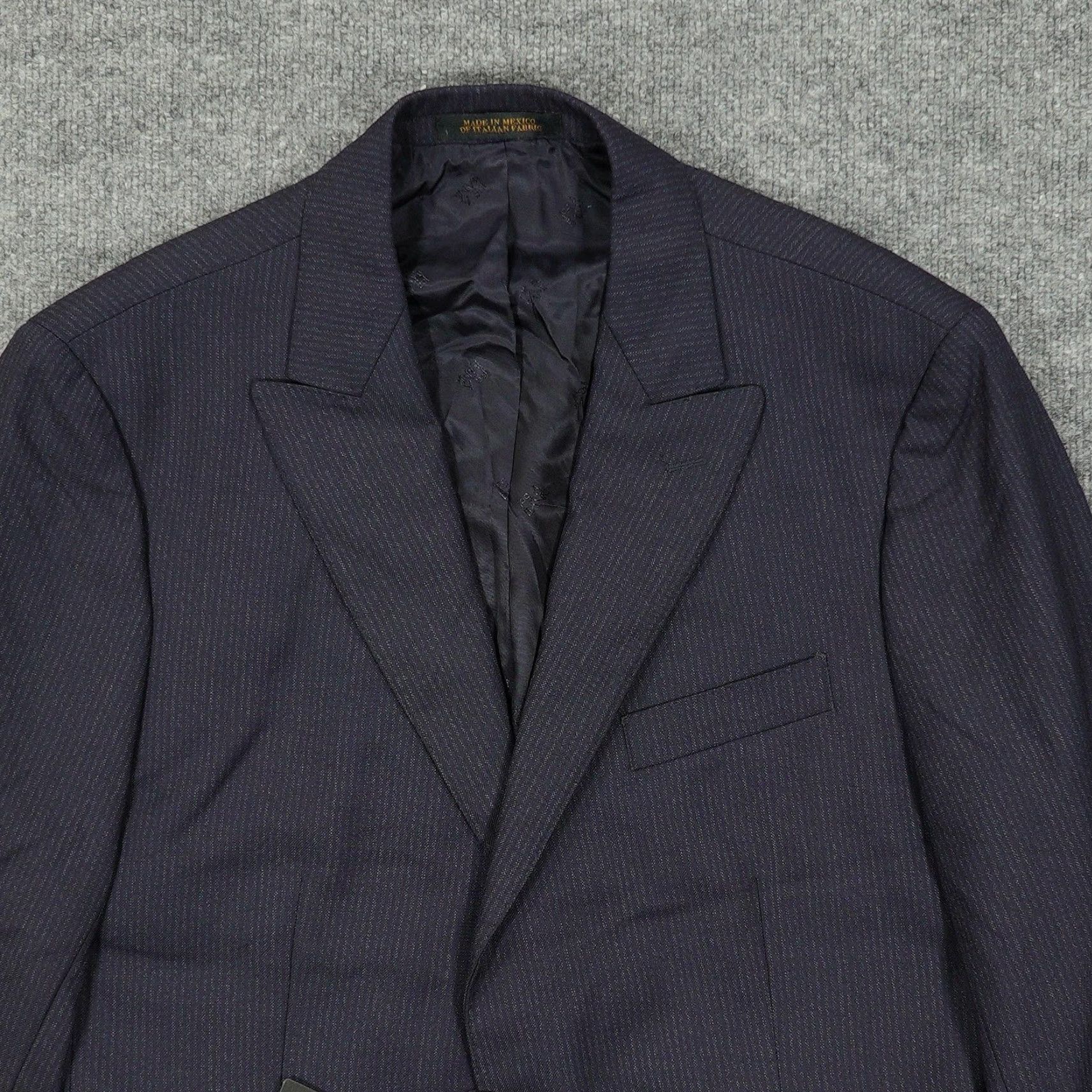 Jos. A. Bank Jos. A. Bank Reserve Blazer Mens 43R Navy Pinstripe Drago Super 130s Wool Jacket Size 46R - 2 Thumbnail