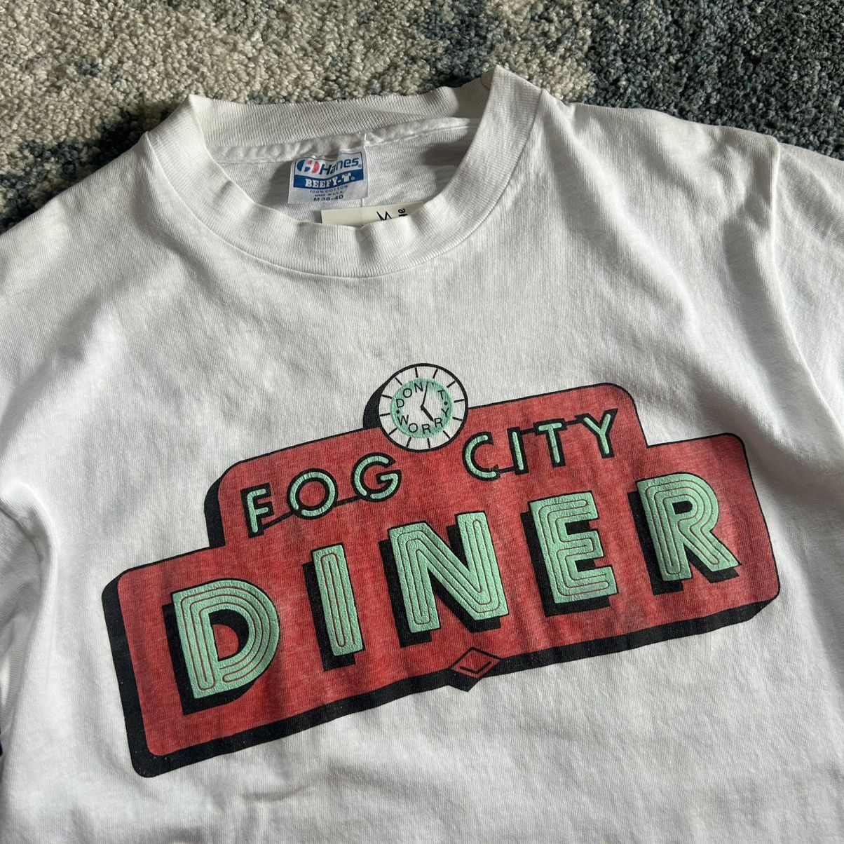 Vintage FOG CiTY DiNER U.S.A. SLUBBY PUFF PRiNT SiNGLE STiTCH TEE Size US M / EU 48-50 / 2 - 2 Thumbnail