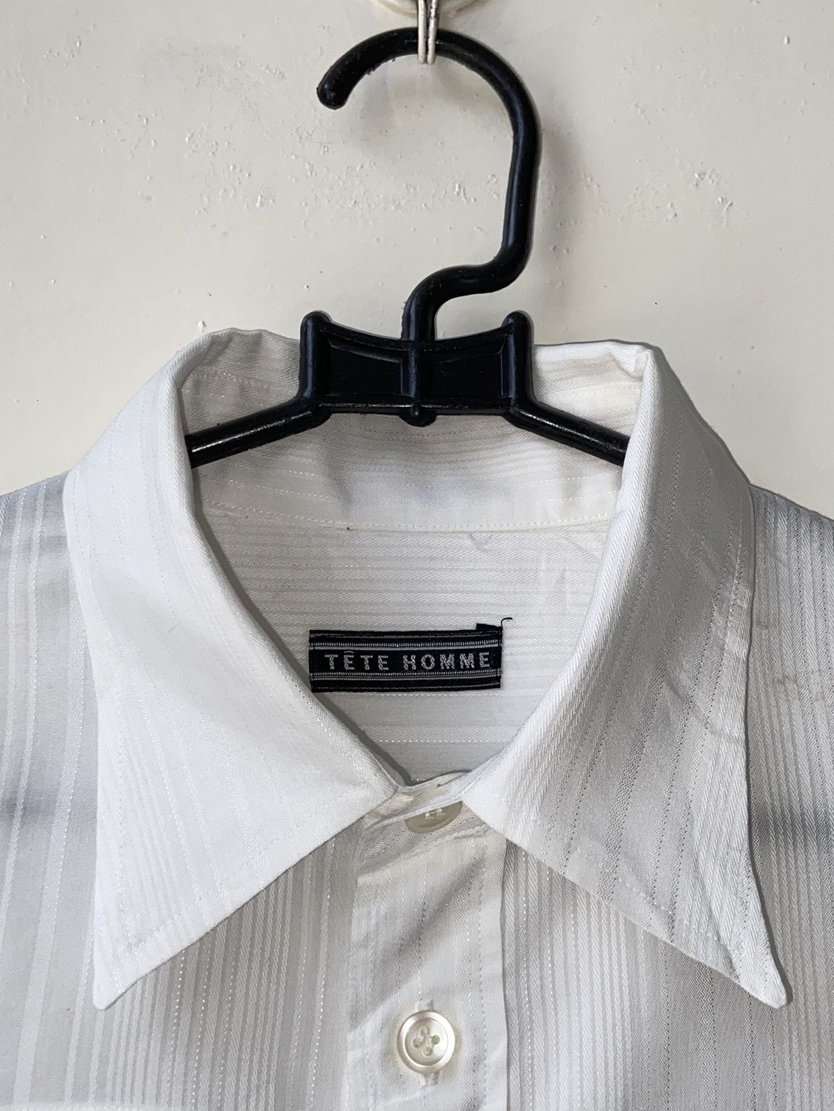 Issey Miyake × Japanese Brand × Tete Homme TETE HOMME White Striped Shirt Size US XS / EU 42 / 0 - 14 Thumbnail