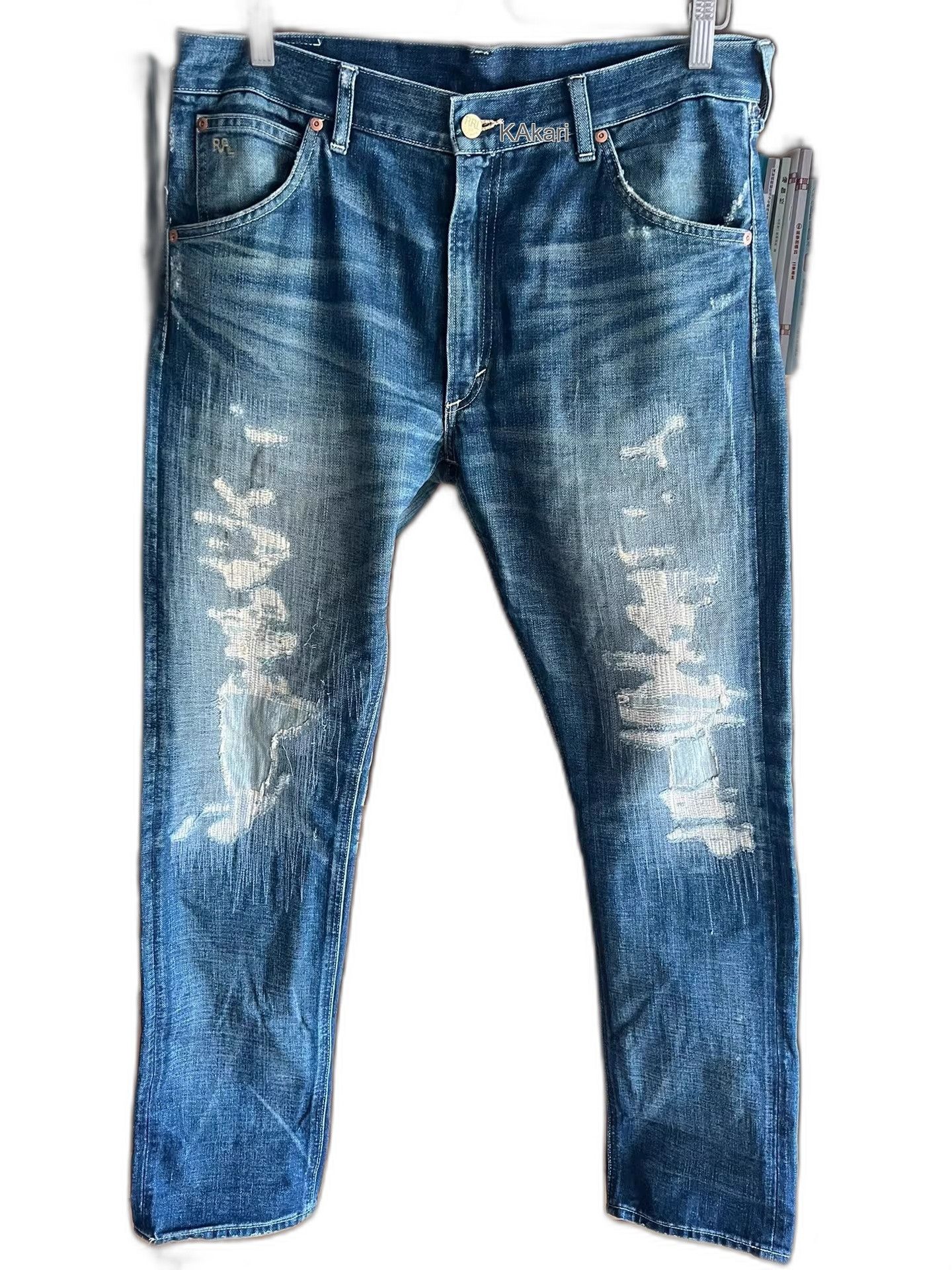 RRL Ralph Lauren RRL Double RL Distressed Vintage Jeans Size US 32 / EU 48 - 1 Thumbnail