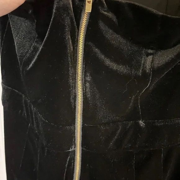Express Express Black Velvet Velour Strapless Jumpsuit 12 Size 34" / US 12 / IT 48 - 5 Thumbnail