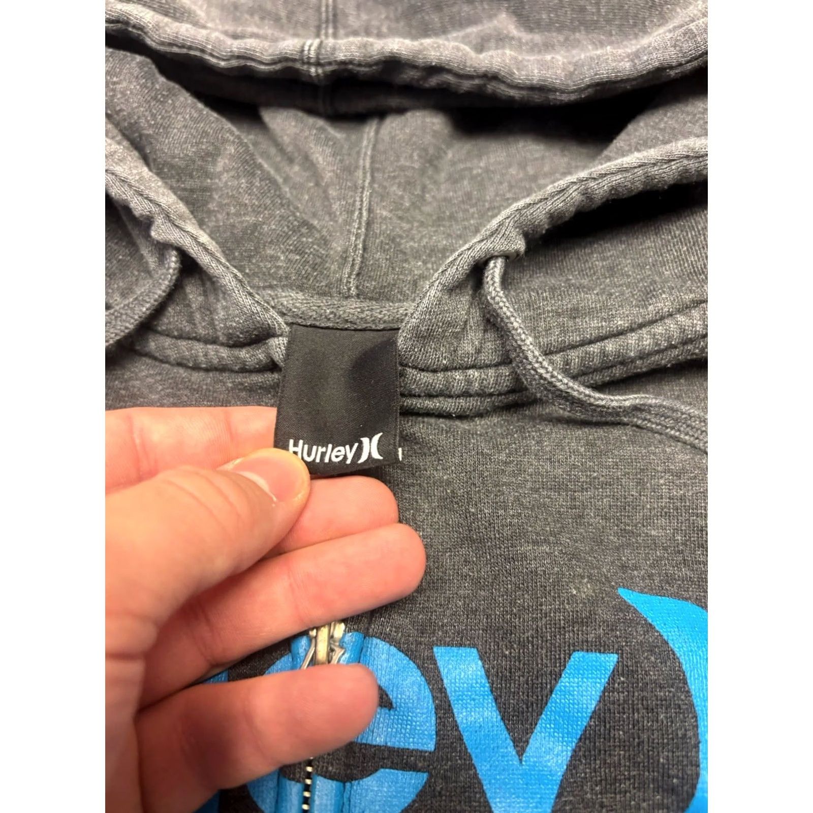 Hurley VINTAGE Hurley Hoodie Full Zip Sweatshirt 90s Surf Skate Gray Small Mens Hooded Knit Cotton Zip Up Size US S / EU 44-46 / 1 - 3 Thumbnail