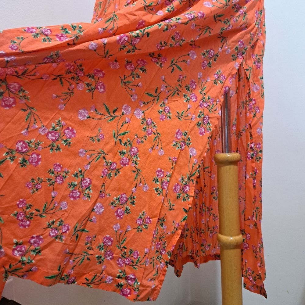 J.Crew J. Crew Smocked Floral Print Midi Skirt Coral XS NWT Size 25" / US 0 / IT 36 - 10 Thumbnail