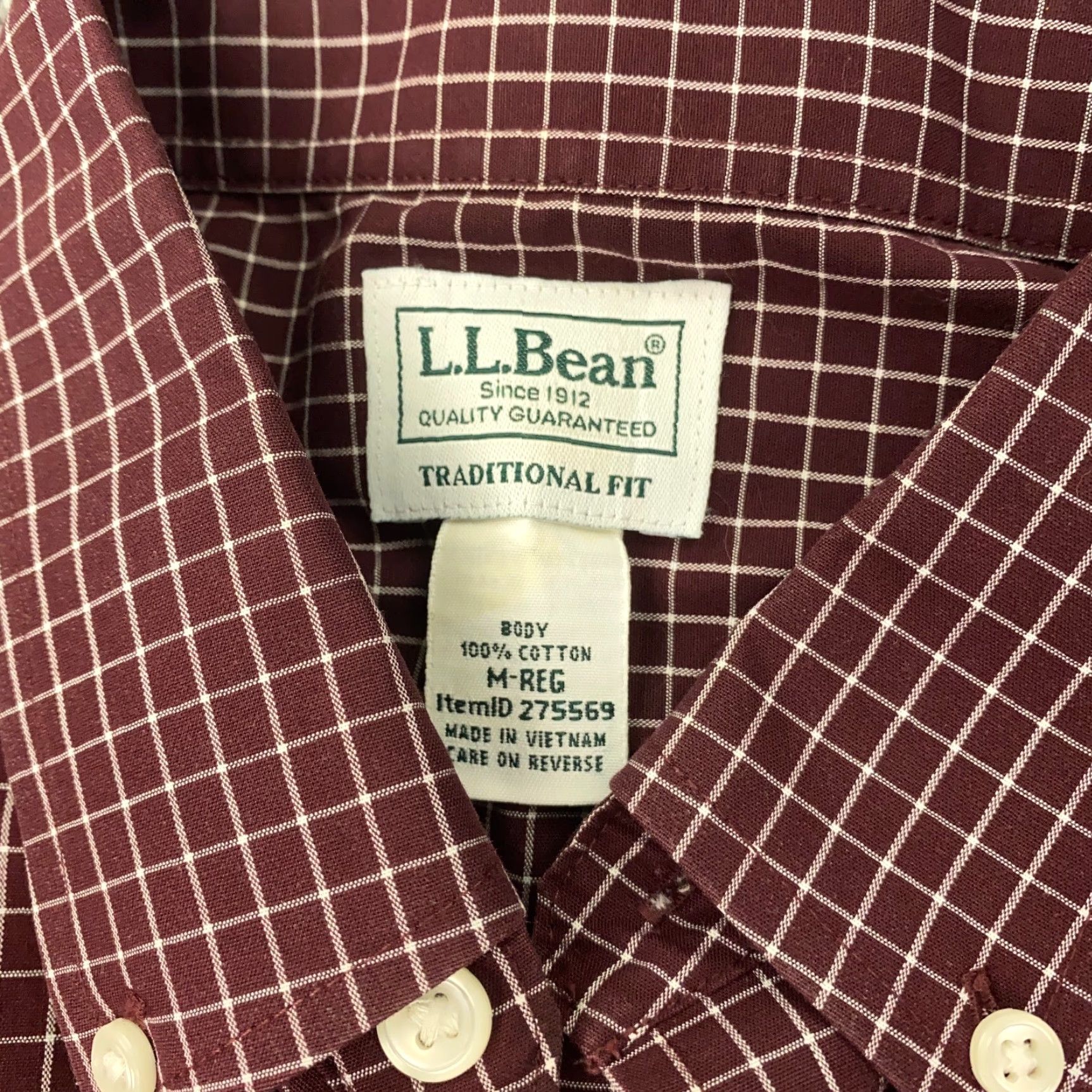 Vintage VINTAGE L.L. Bean Men's Shirt Casual Check Long Sleeve Button-Down Cotton Fall Winter Size US M / EU 48-50 / 2 - 4 Thumbnail