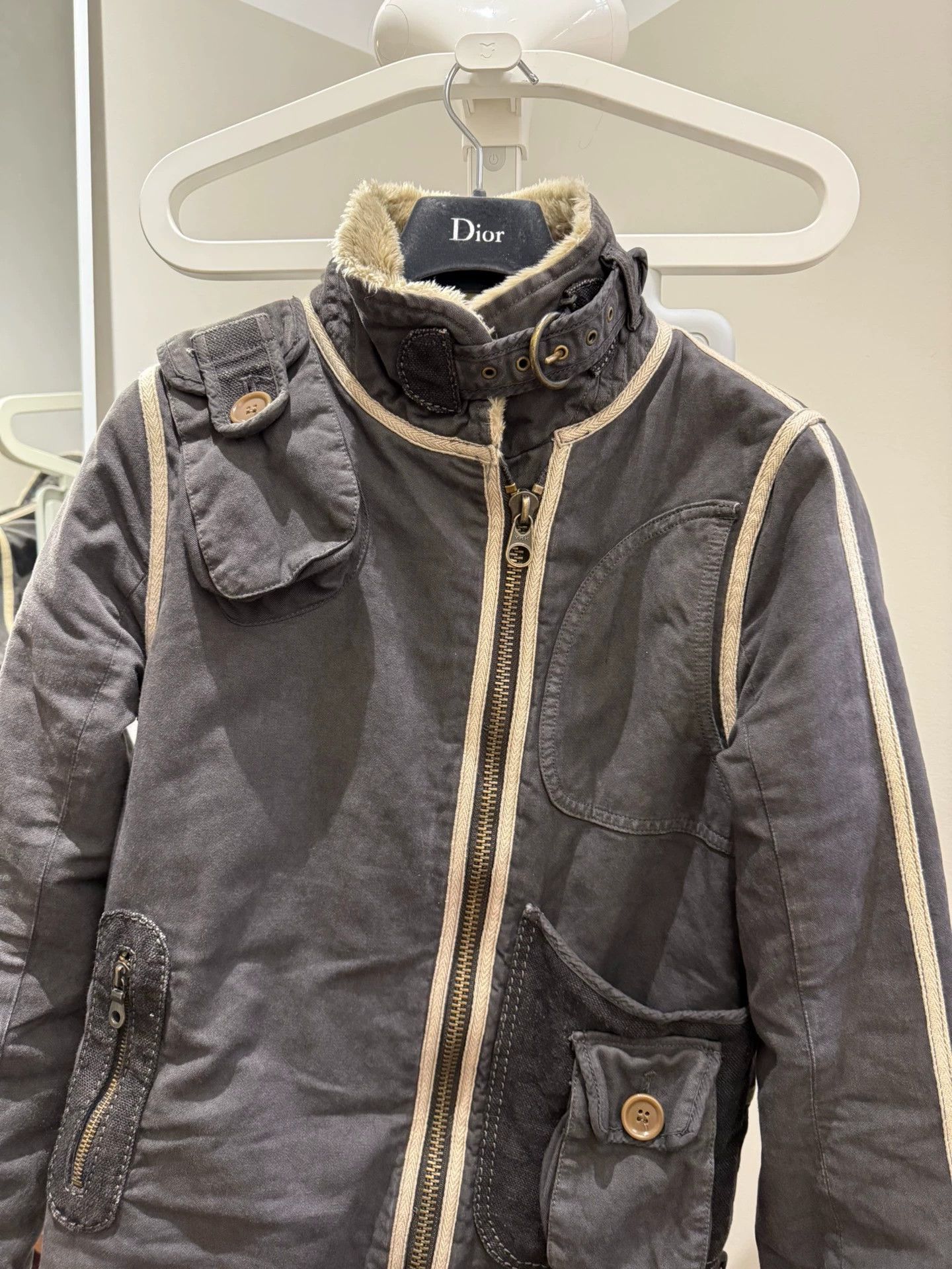 Share Spirit Homme Share spirit Vintage Gray Fleece Jacket 36 Warm Size XS / US 0-2 / IT 36-38 - 4 Thumbnail